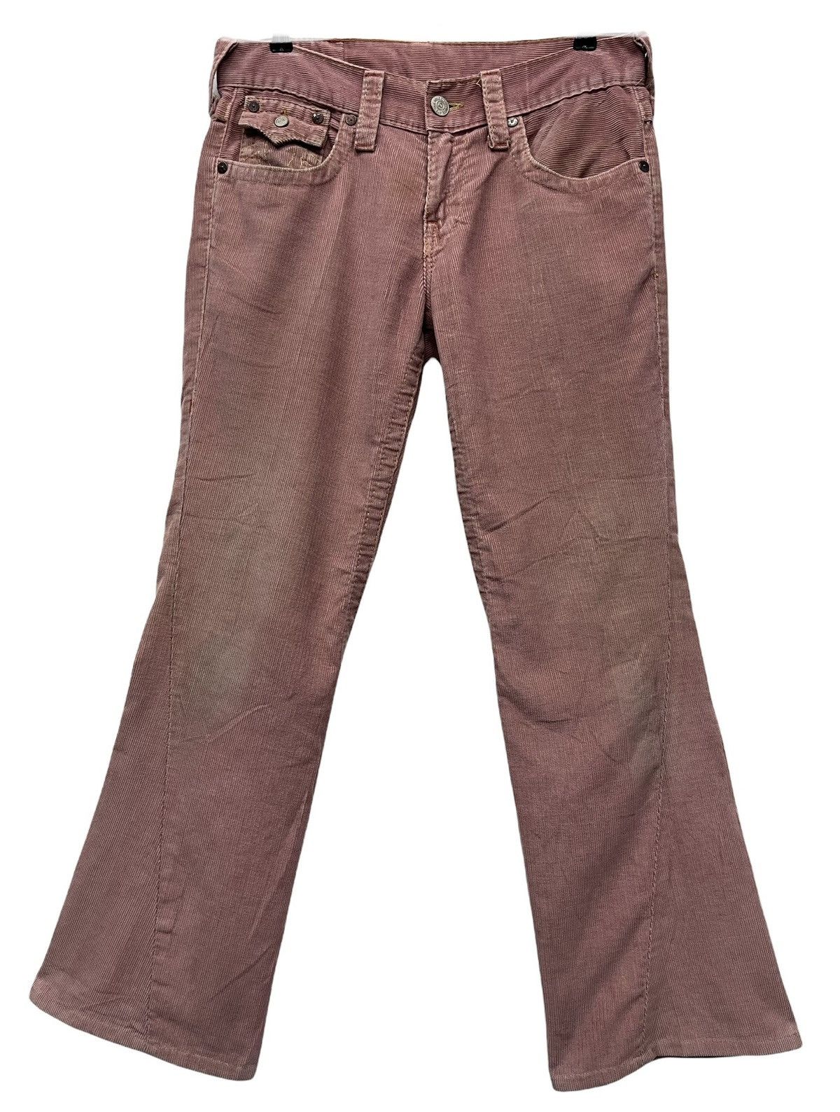 True Religion Vintage TRUE RELIGION JOEY Dusty Rose Corduroy Flare Pants Size US 31 - 2 Thumbnail