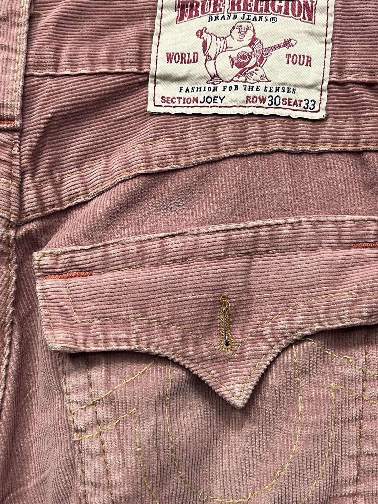 True Religion Vintage TRUE RELIGION JOEY Dusty Rose Corduroy Flare Pants Size US 31 - 9 Thumbnail