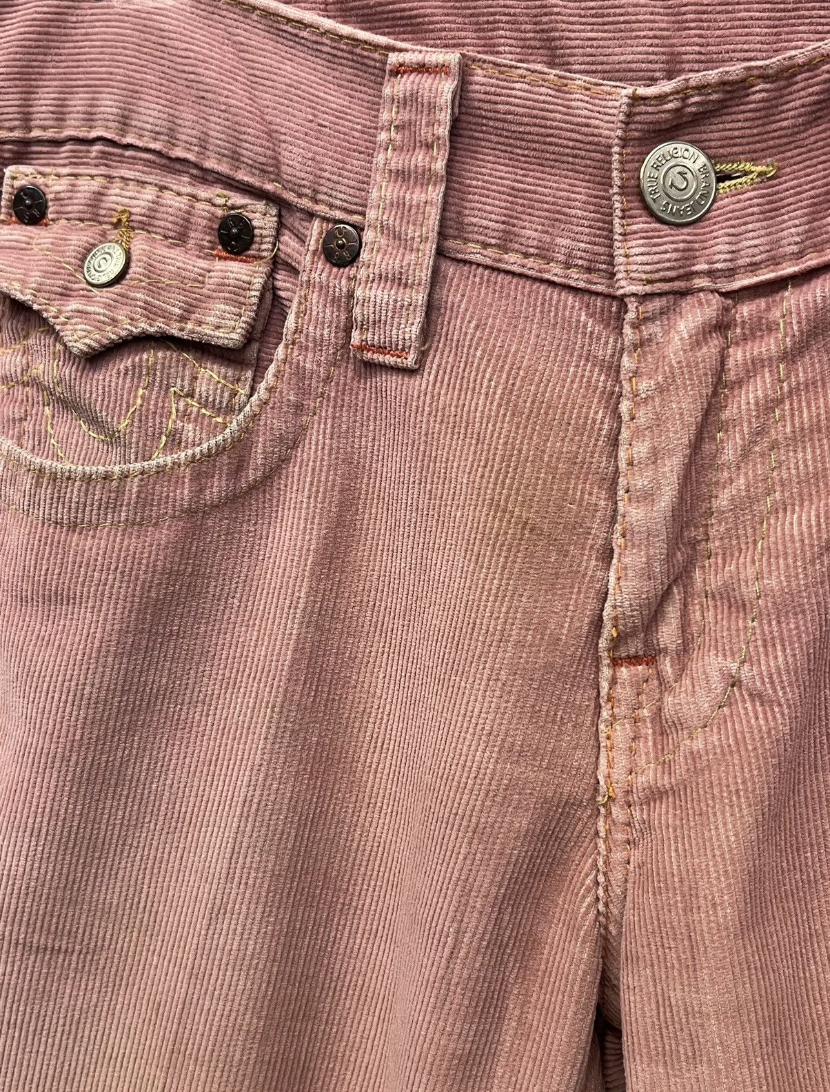 True Religion Vintage TRUE RELIGION JOEY Dusty Rose Corduroy Flare Pants Size US 31 - 7 Thumbnail