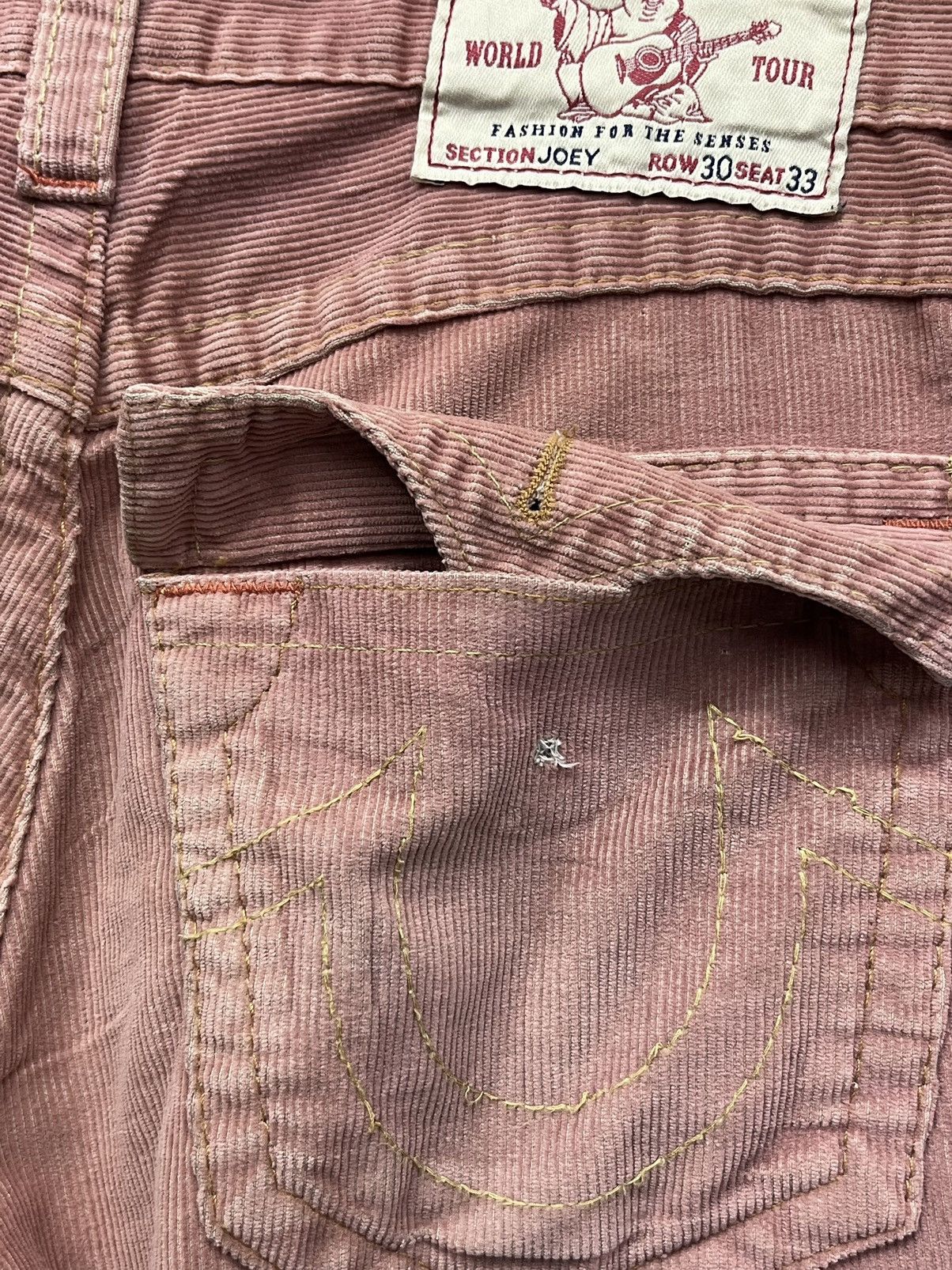 True Religion Vintage TRUE RELIGION JOEY Dusty Rose Corduroy Flare Pants Size US 31 - 10 Thumbnail