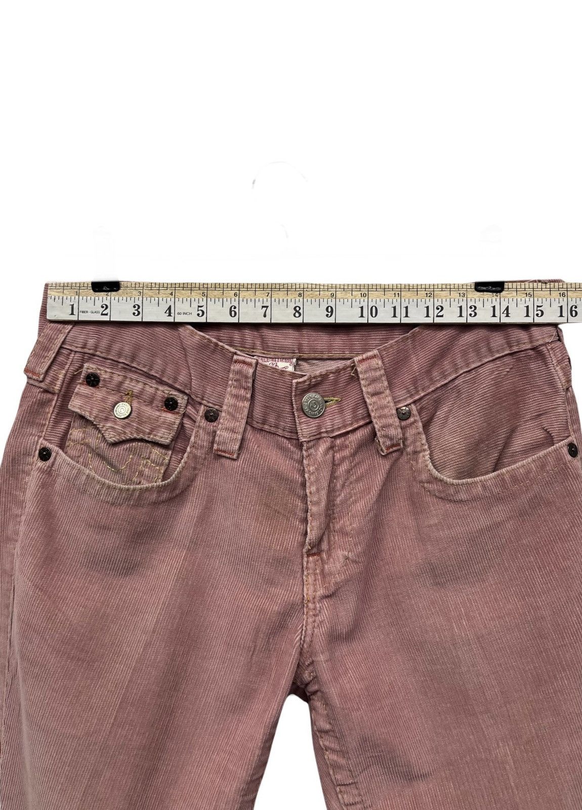 True Religion Vintage TRUE RELIGION JOEY Dusty Rose Corduroy Flare Pants Size US 31 - 14 Thumbnail