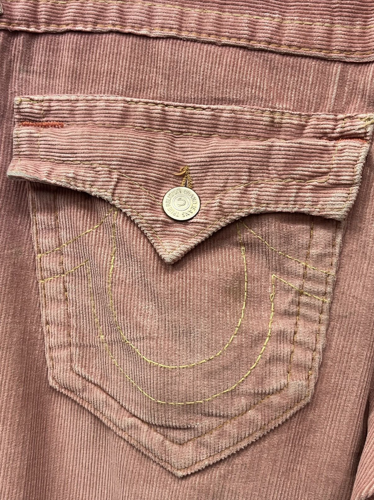 True Religion Vintage TRUE RELIGION JOEY Dusty Rose Corduroy Flare Pants Size US 31 - 8 Thumbnail