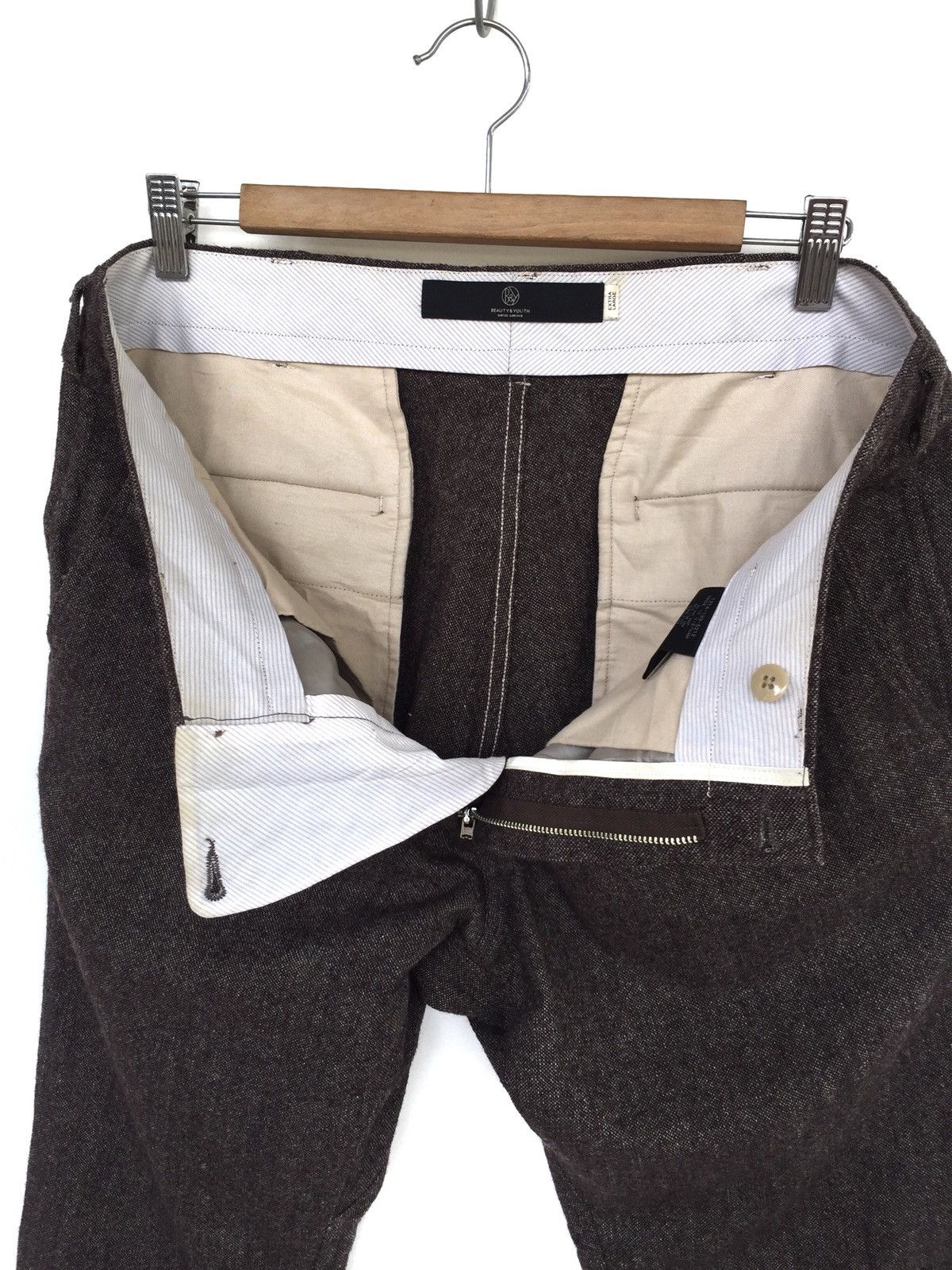 BEAUTY&YOUTH 🇯🇵 Made Sandy Wool Blend Slim Fit Oversize Pants Size US 36 / EU 52 - 5 Thumbnail