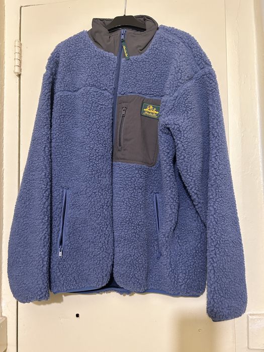 Aime Leon Dore Fleece Sherpa Zip Jacket Polar Blue Size MEDIUM