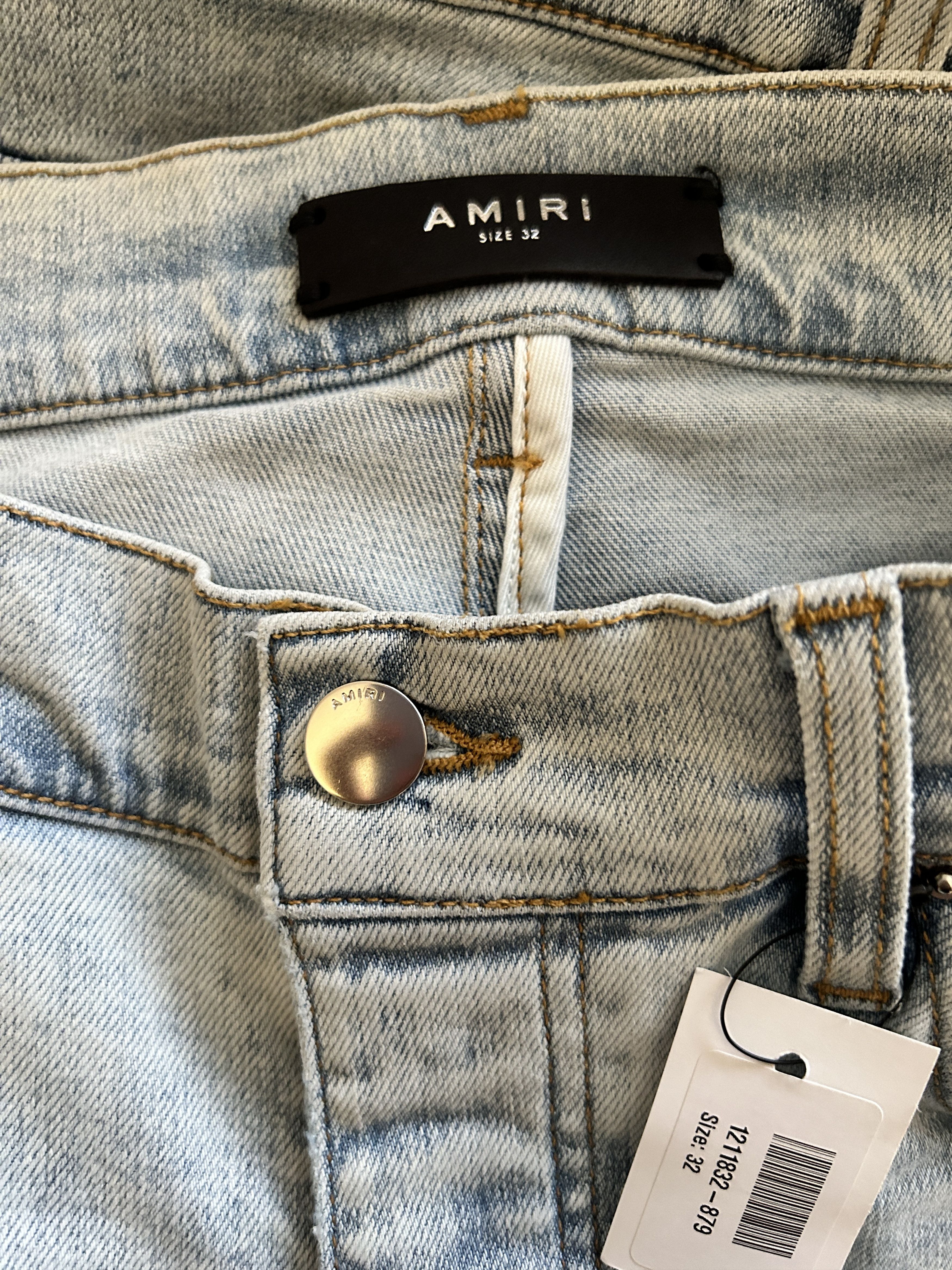 Amiri Amiri Blue Bleached Crystal Gradient Jeans Size US 32 / EU 48 - 8 Thumbnail
