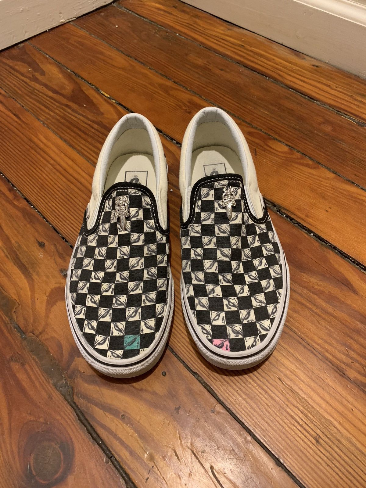 Chrome Heart Vans Chrome Hearts CHROME HEARTS SUADE LEATHER VANS SZ12 | Grailed main image 4