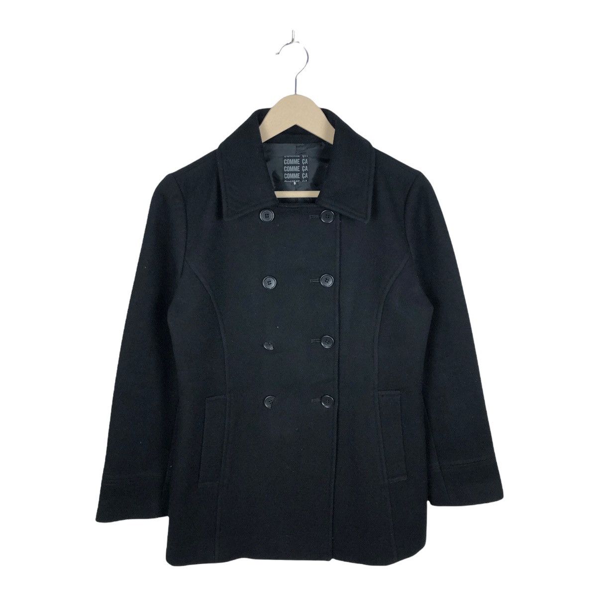 image of Comme Ca Ism Steals Comme Ca Wool Double Breasted Jacket in Black, Men's (Size Small)