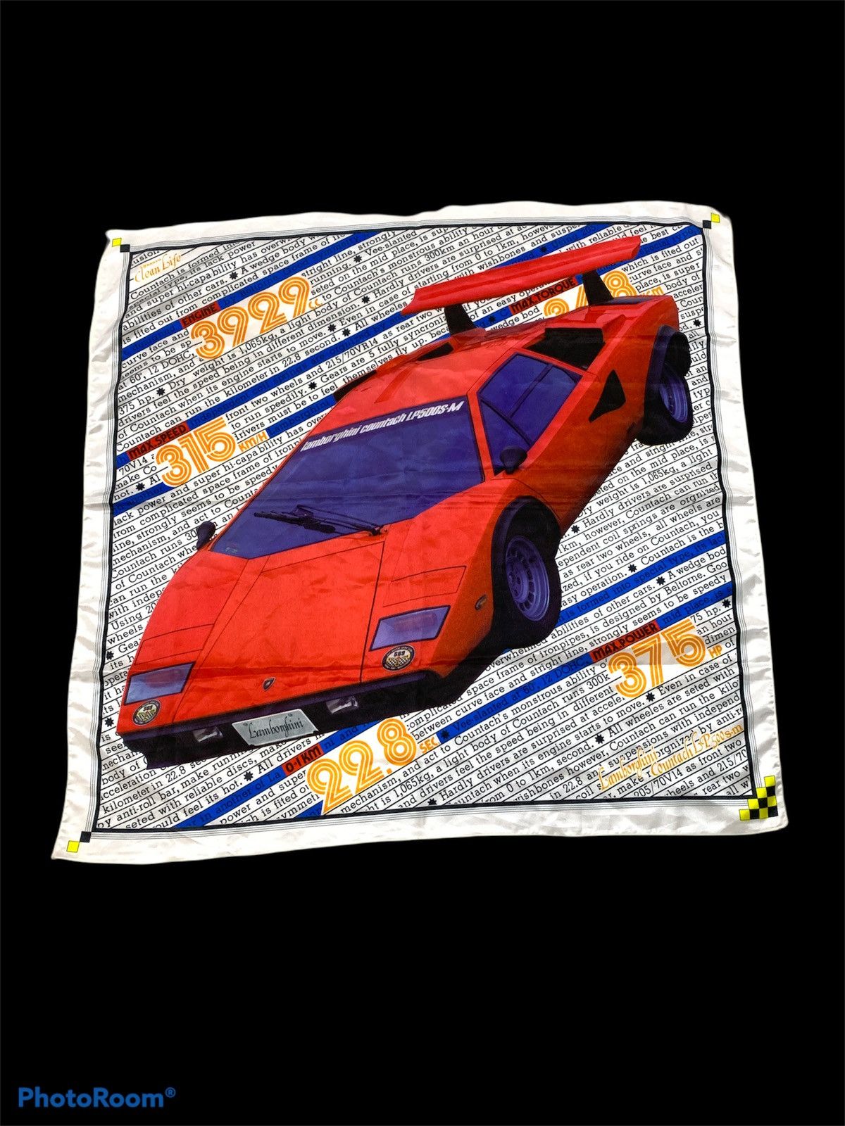 Lamborghini × Other × Vintage VINTAGE 1980s LAMBORGHINI COUNTACH LP 500 S.M SCARF Size ONE SIZE - 1 Thumbnail