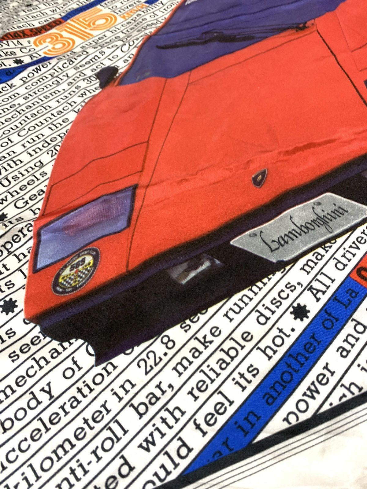Lamborghini × Other × Vintage VINTAGE 1980s LAMBORGHINI COUNTACH LP 500 S.M SCARF Size ONE SIZE - 4 Thumbnail
