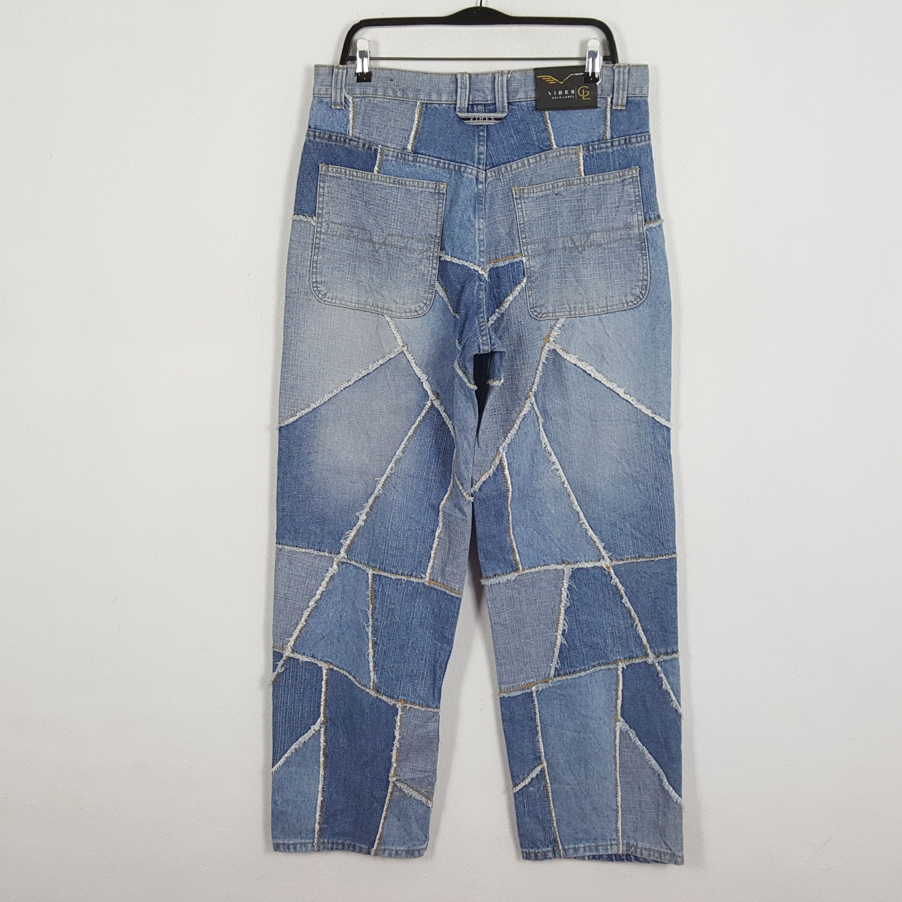 VIBE × Vintage VIBES GOLD LABEL Japanese Patchwork Streetwear Style Jeans Size US 34 / EU 50 - 4 Thumbnail