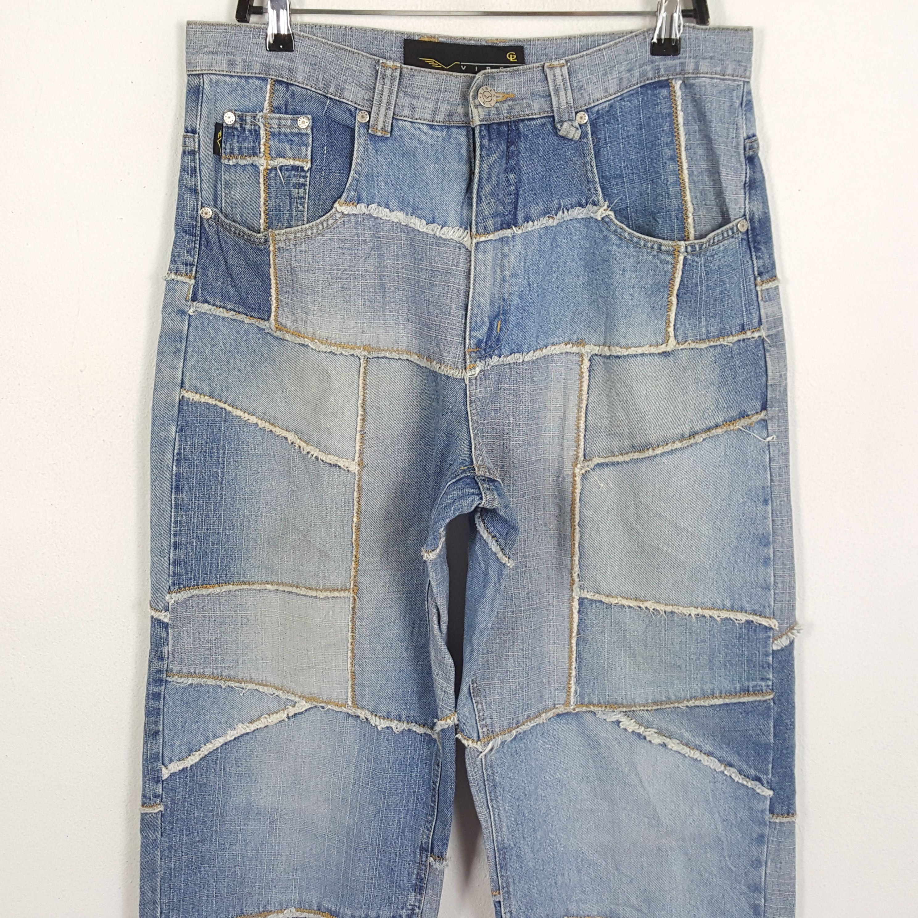 VIBE × Vintage VIBES GOLD LABEL Japanese Patchwork Streetwear Style Jeans Size US 34 / EU 50 - 2 Thumbnail