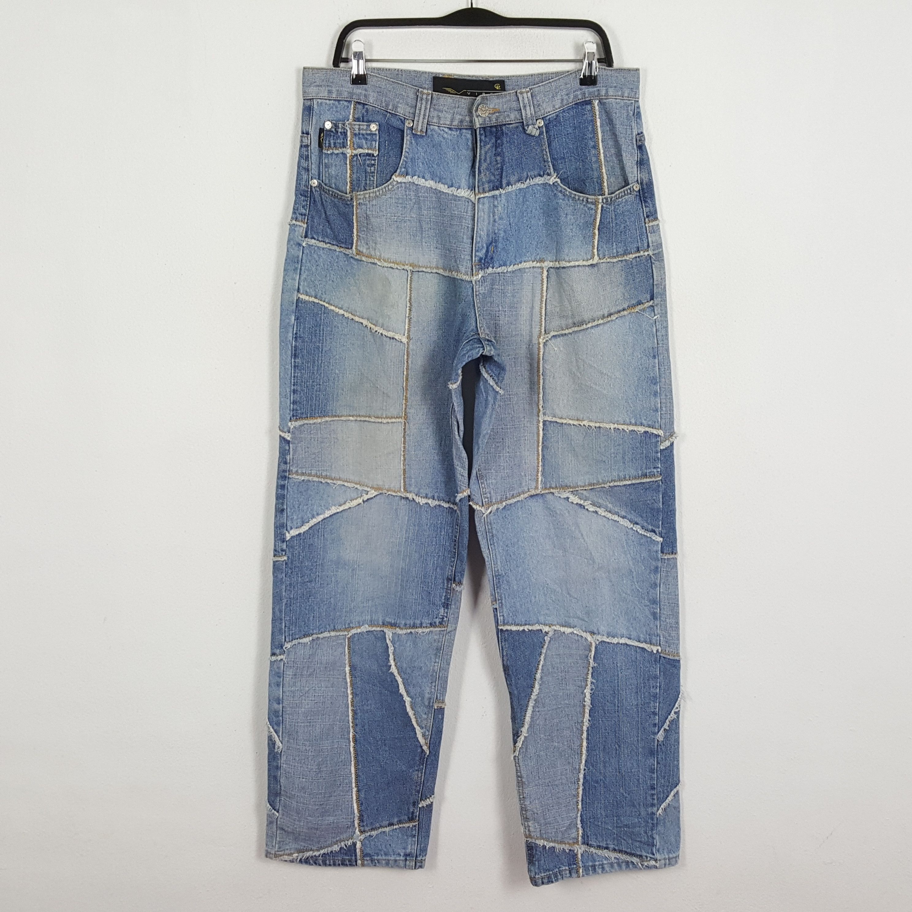 VIBE × Vintage VIBES GOLD LABEL Japanese Patchwork Streetwear Style Jeans Size US 34 / EU 50 - 1 Thumbnail
