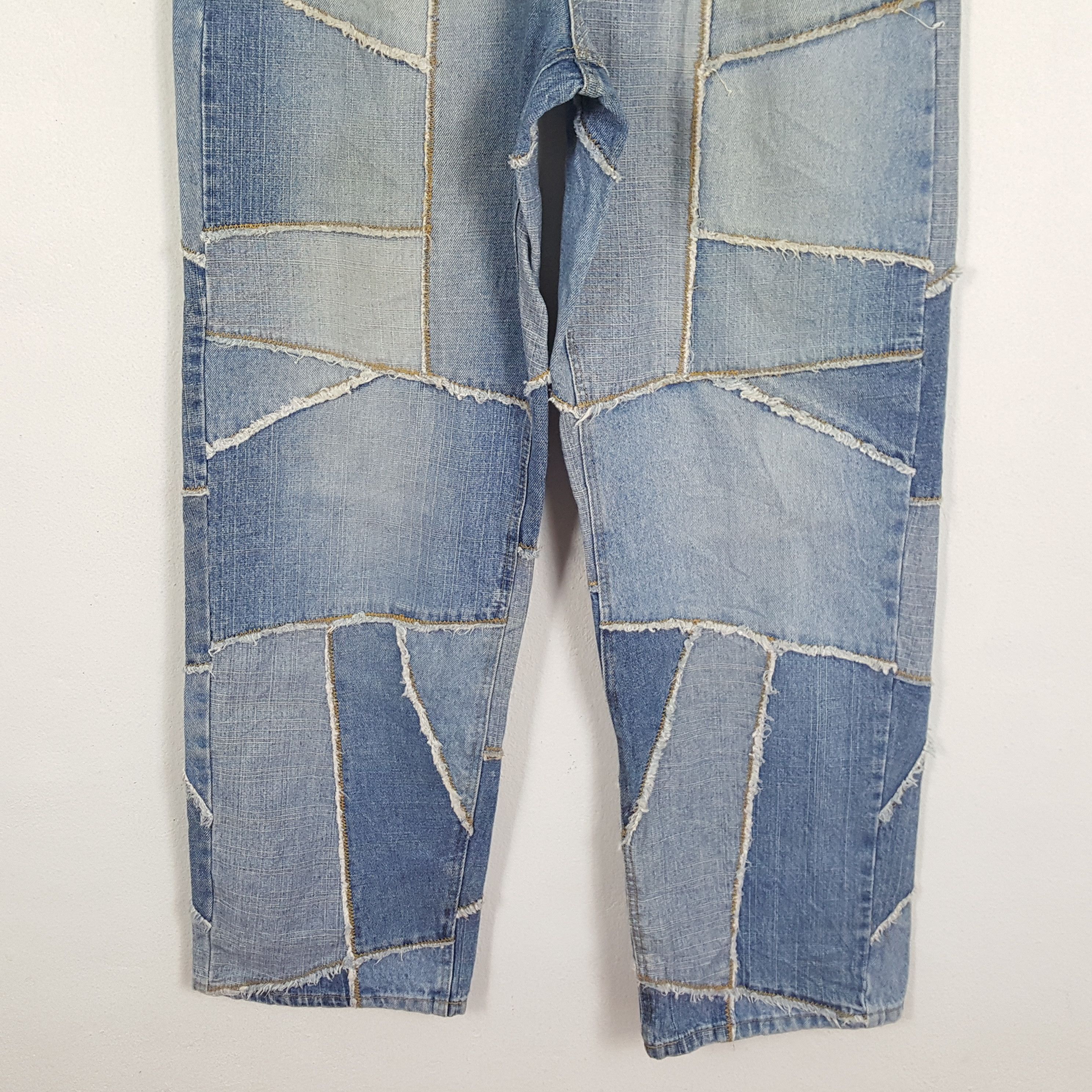 VIBE × Vintage VIBES GOLD LABEL Japanese Patchwork Streetwear Style Jeans Size US 34 / EU 50 - 3 Thumbnail