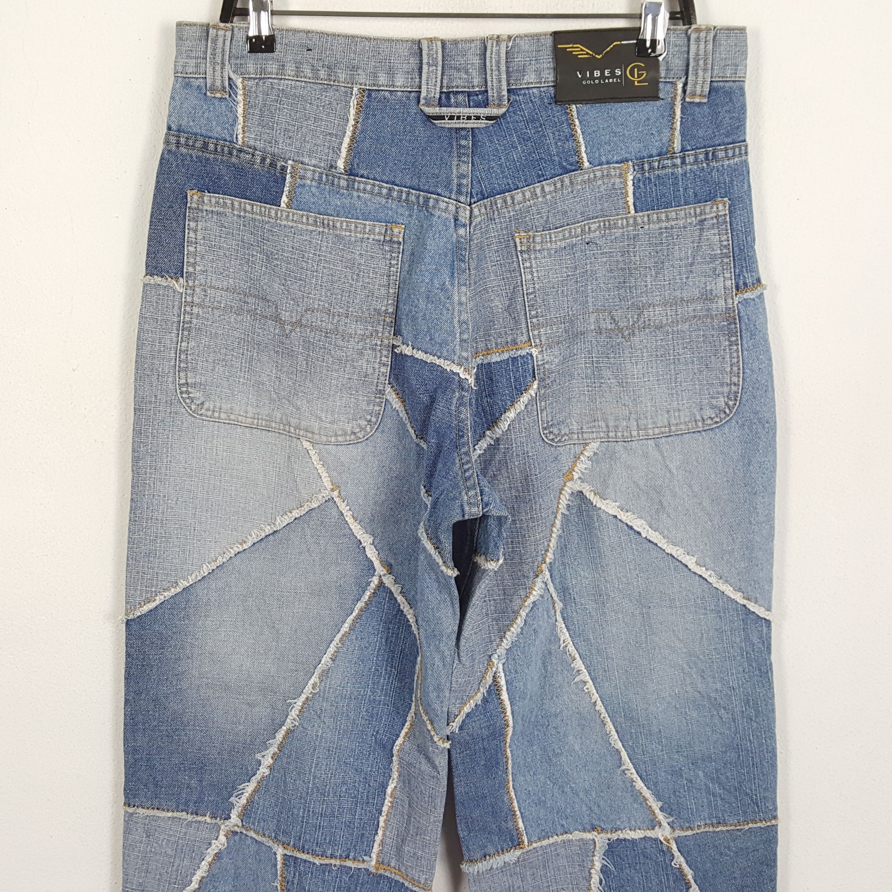 VIBE × Vintage VIBES GOLD LABEL Japanese Patchwork Streetwear Style Jeans Size US 34 / EU 50 - 5 Thumbnail