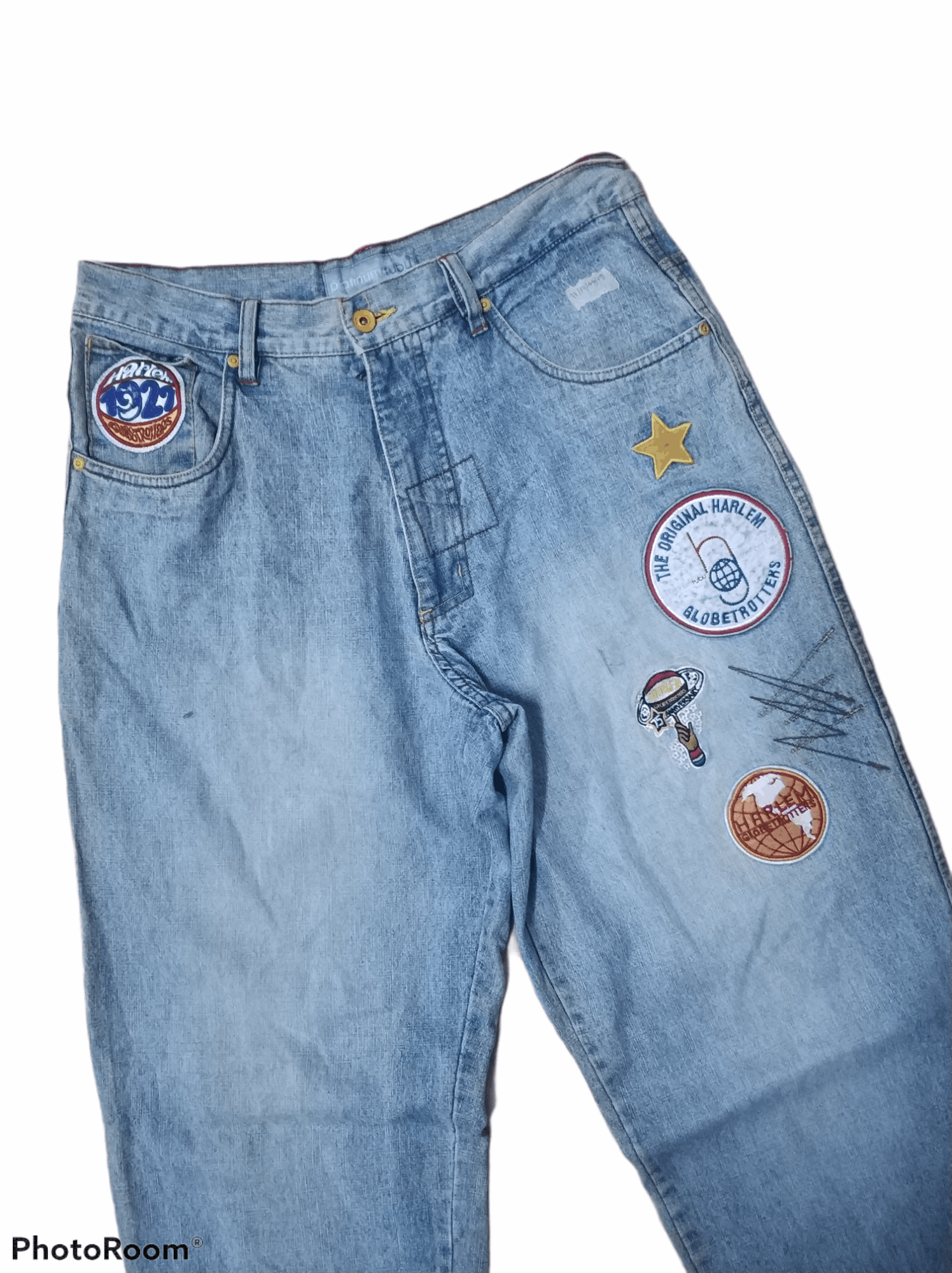 Fubu 🔥Vintage Patches Platinum Fubu Denim Pants Size US 33 - 2 Thumbnail
