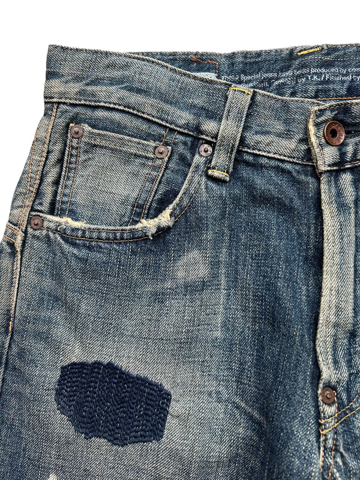 Edwin Edwin X Takeo Kikuchi Selvedge Distressed Denim Jeans 30x33 Size US 30 / EU 46 - 10 Thumbnail