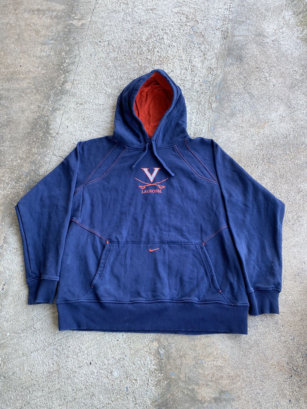 Nike × Vintage Vintage Y2K Virginia Cavaliers Nike Center Check Hoodie Size US XL / EU 56 / 4 - 1 Thumbnail