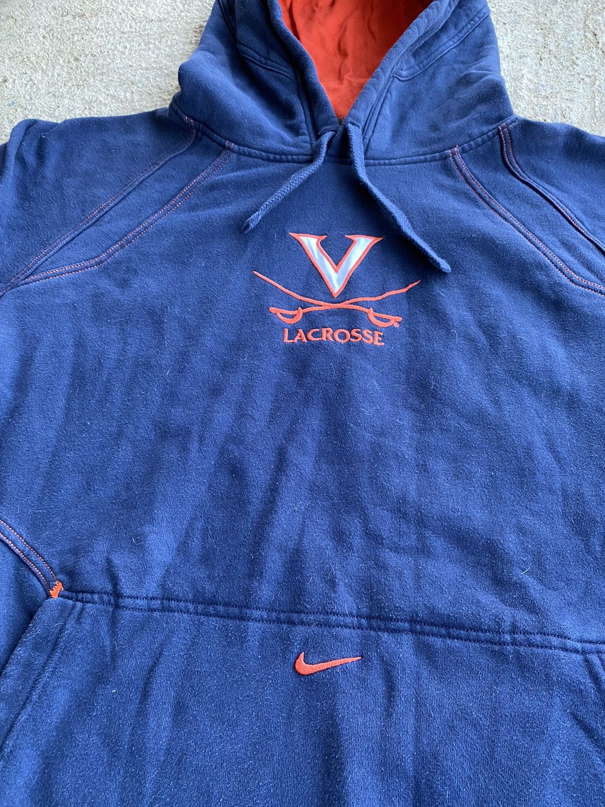 Nike × Vintage Vintage Y2K Virginia Cavaliers Nike Center Check Hoodie Size US XL / EU 56 / 4 - 3 Thumbnail