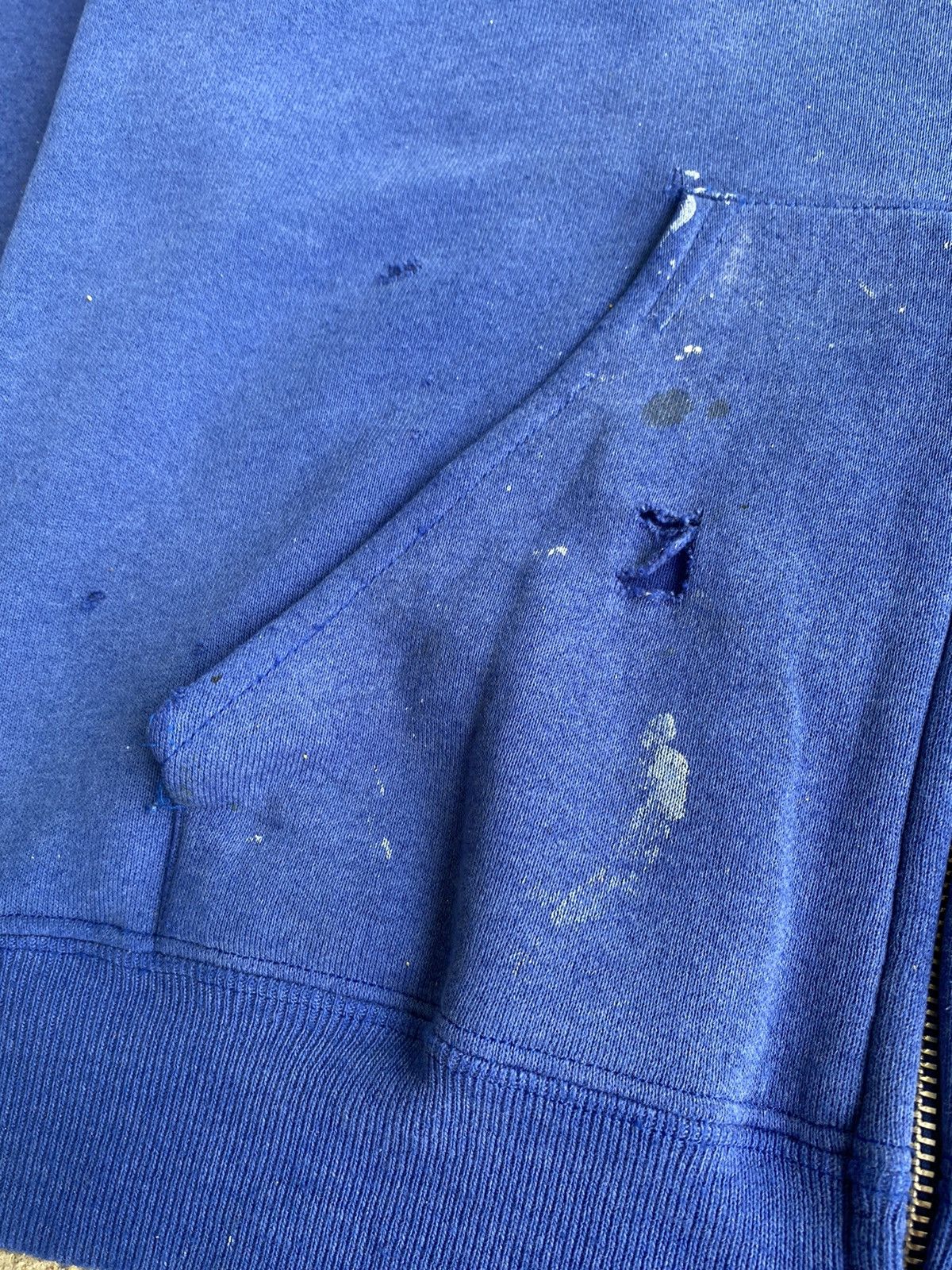 Japanese Brand × Vintage Vintage 90’s USA Distressed Paint Stained Full Zip Hoodie Size US M / EU 48-50 / 2 - 4 Thumbnail