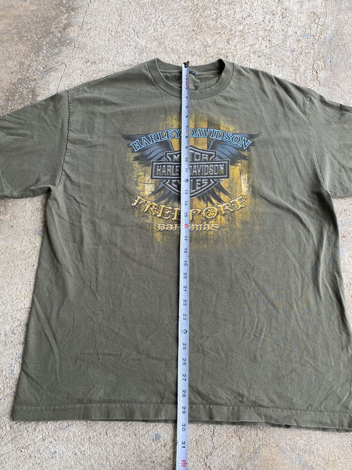 Harley Davidson × Vintage Vintage Y2K Harley Davidson Olive Double Sided Shirt Size US XL / EU 56 / 4 - 9 Thumbnail
