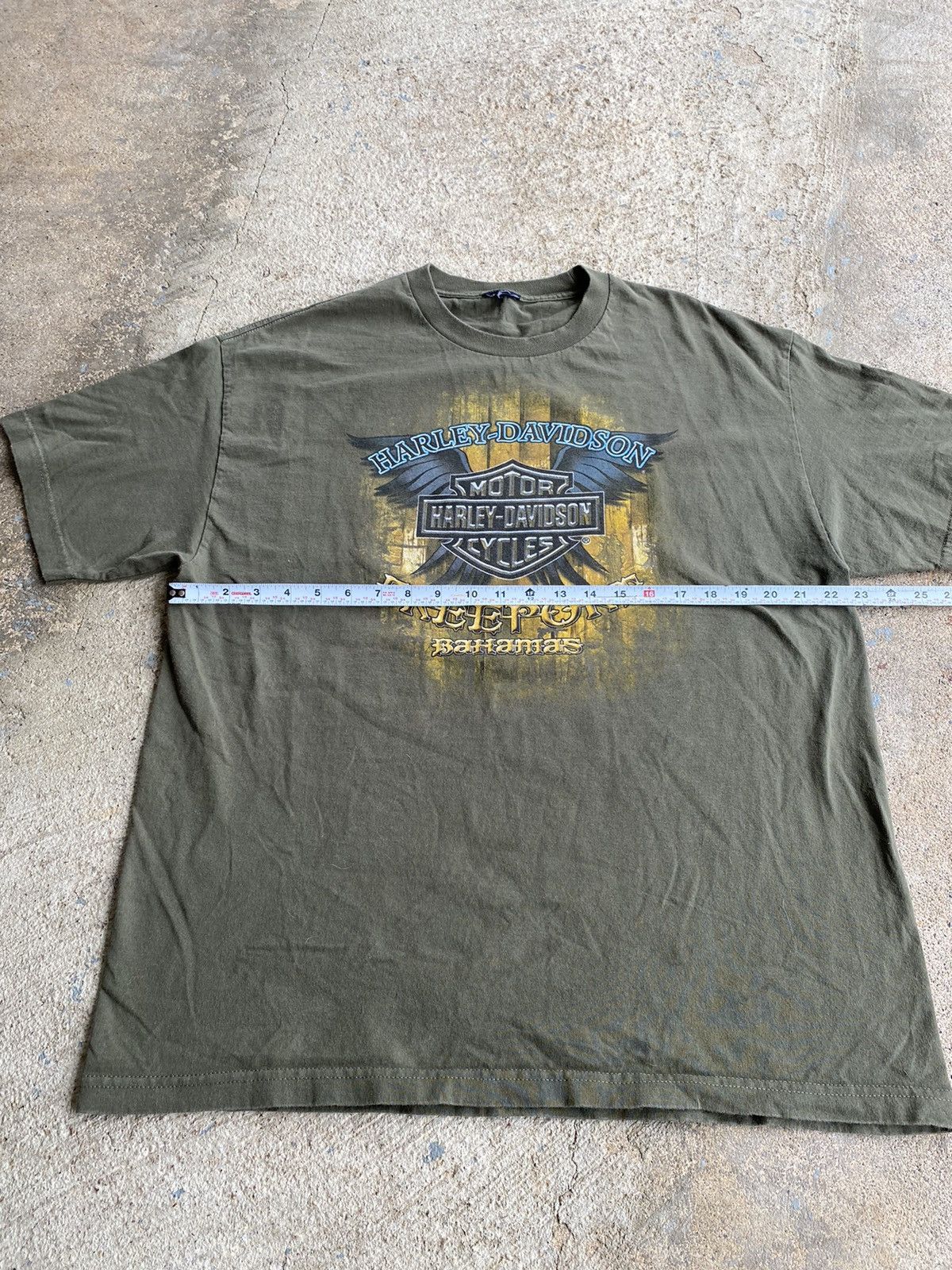 Harley Davidson × Vintage Vintage Y2K Harley Davidson Olive Double Sided Shirt Size US XL / EU 56 / 4 - 10 Thumbnail