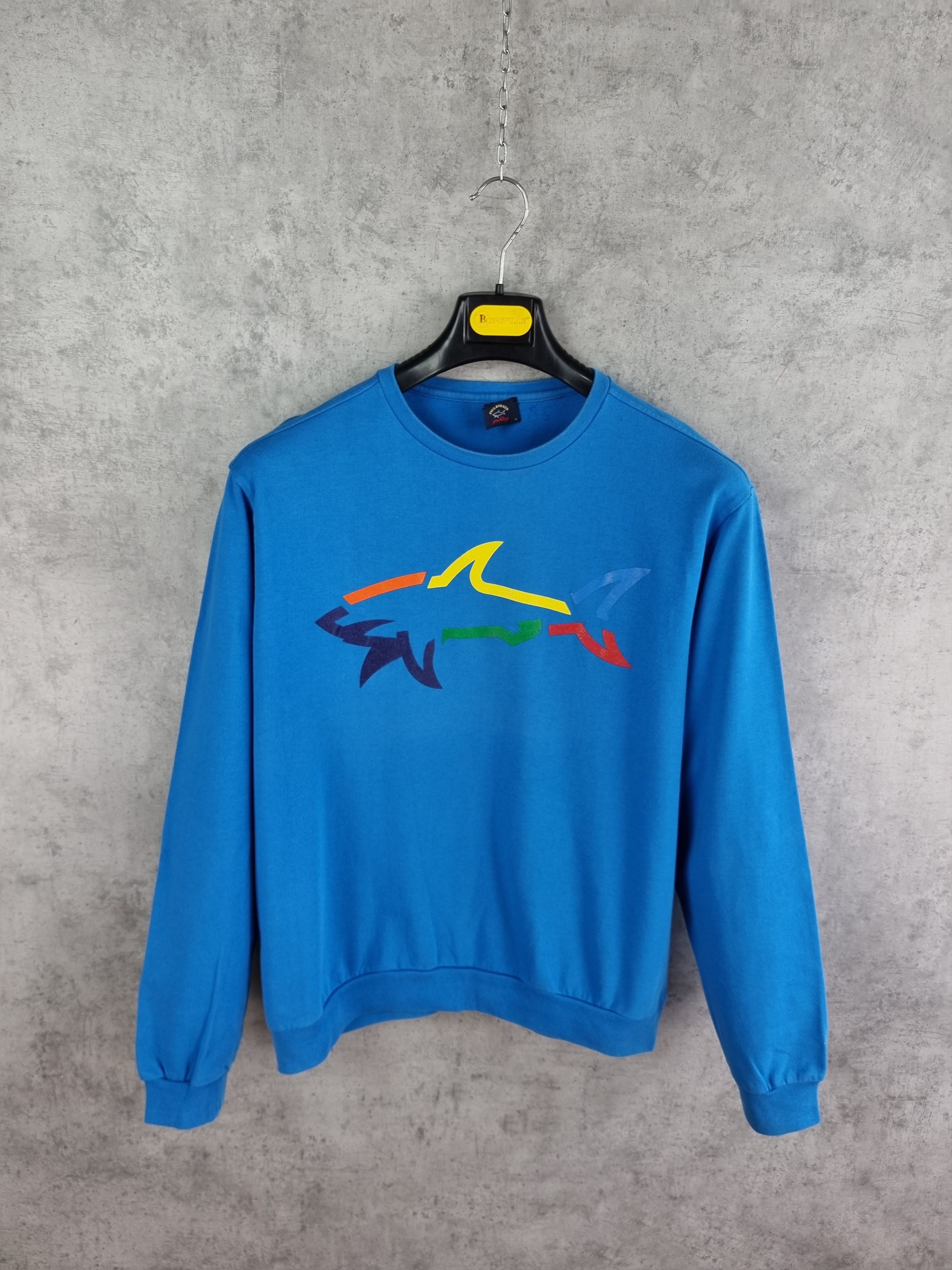 image of Paul Shark Paul And Shark Big Logo Sweatshirt in Bleu, Men's (Size Large)