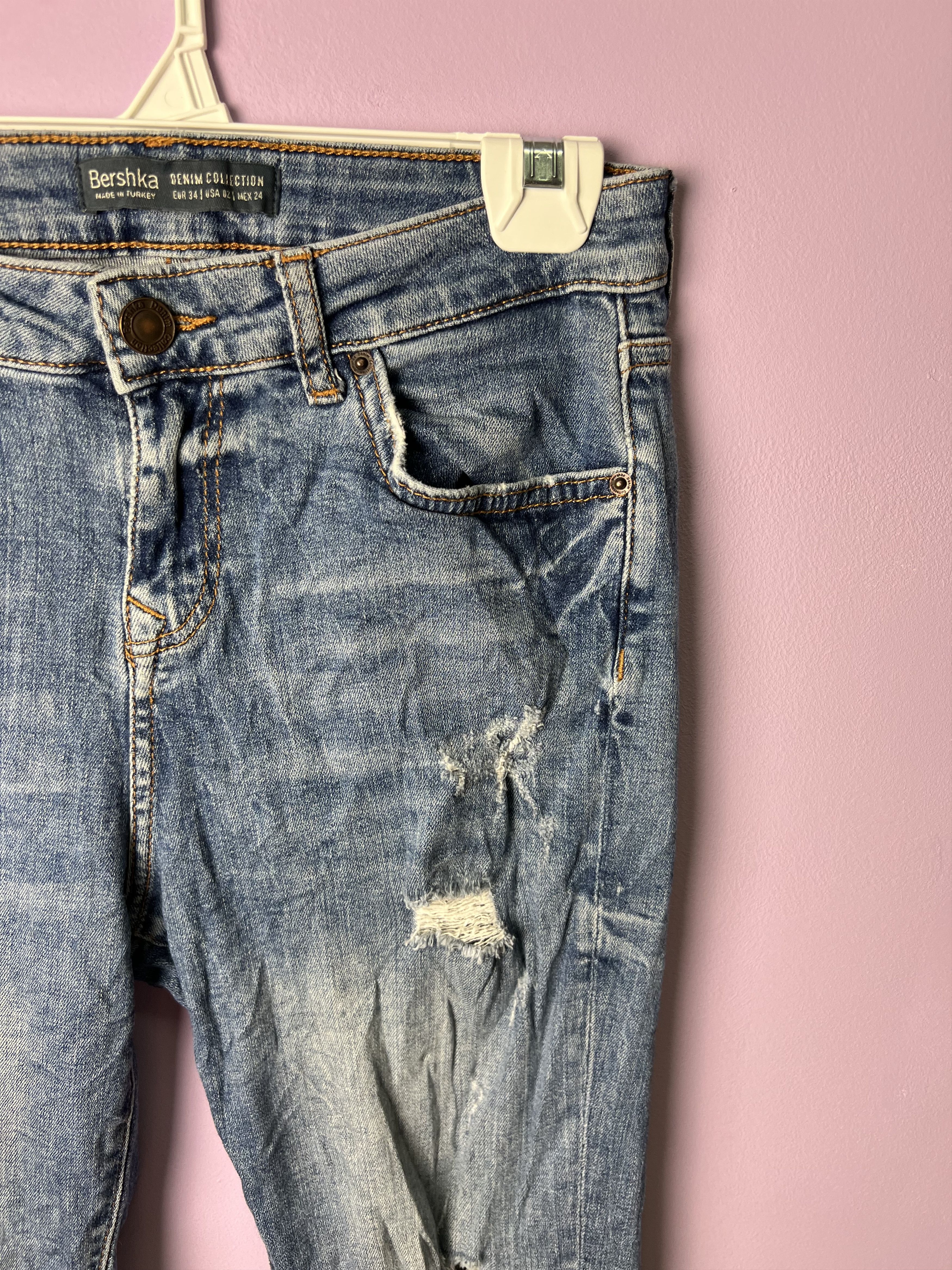 Bershka 🔥Vintage Stretchable Bershka Distressed Denim Size 27" / US 4 / IT 40 - 4 Thumbnail