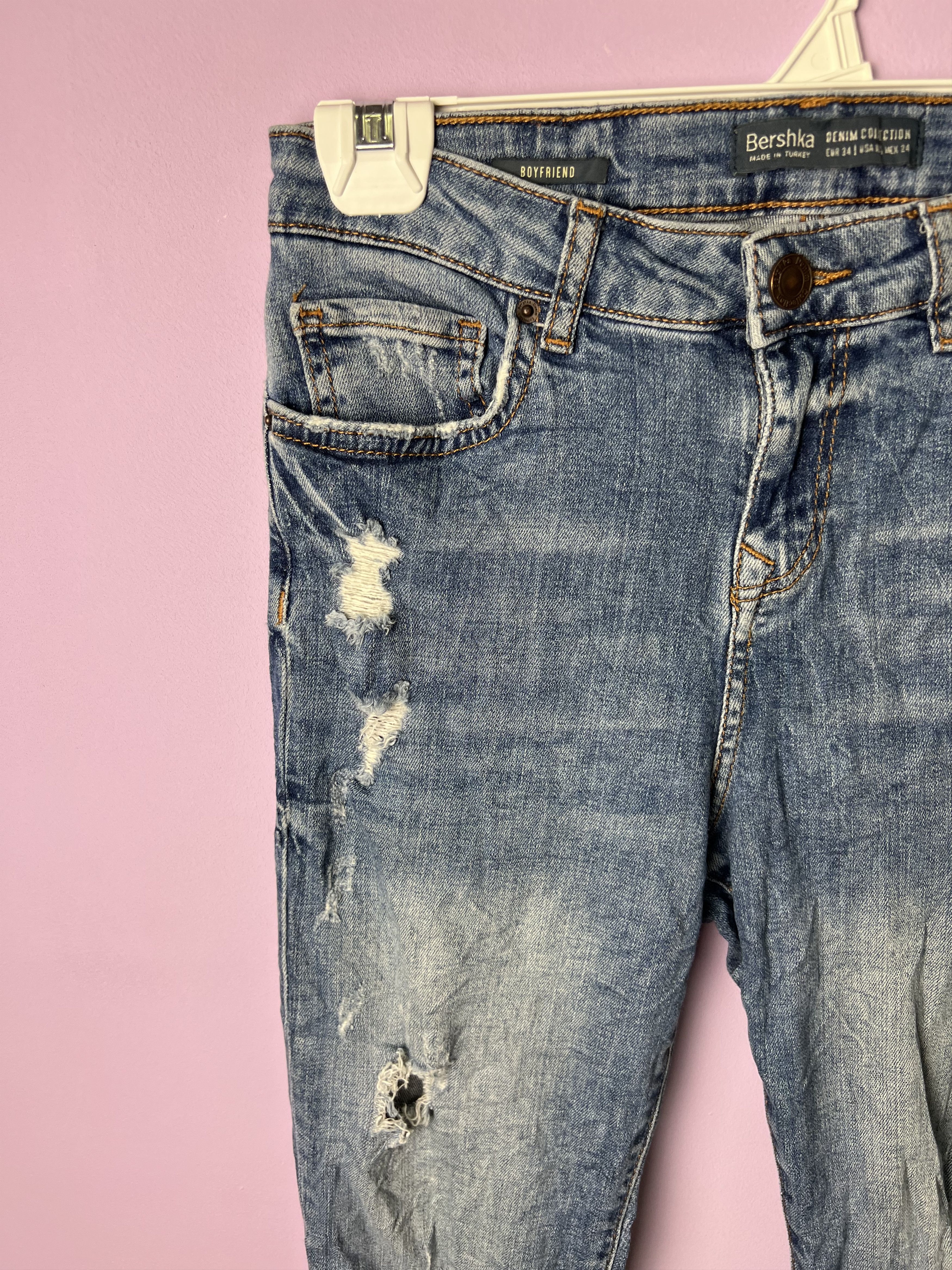 Bershka 🔥Vintage Stretchable Bershka Distressed Denim Size 27" / US 4 / IT 40 - 5 Thumbnail