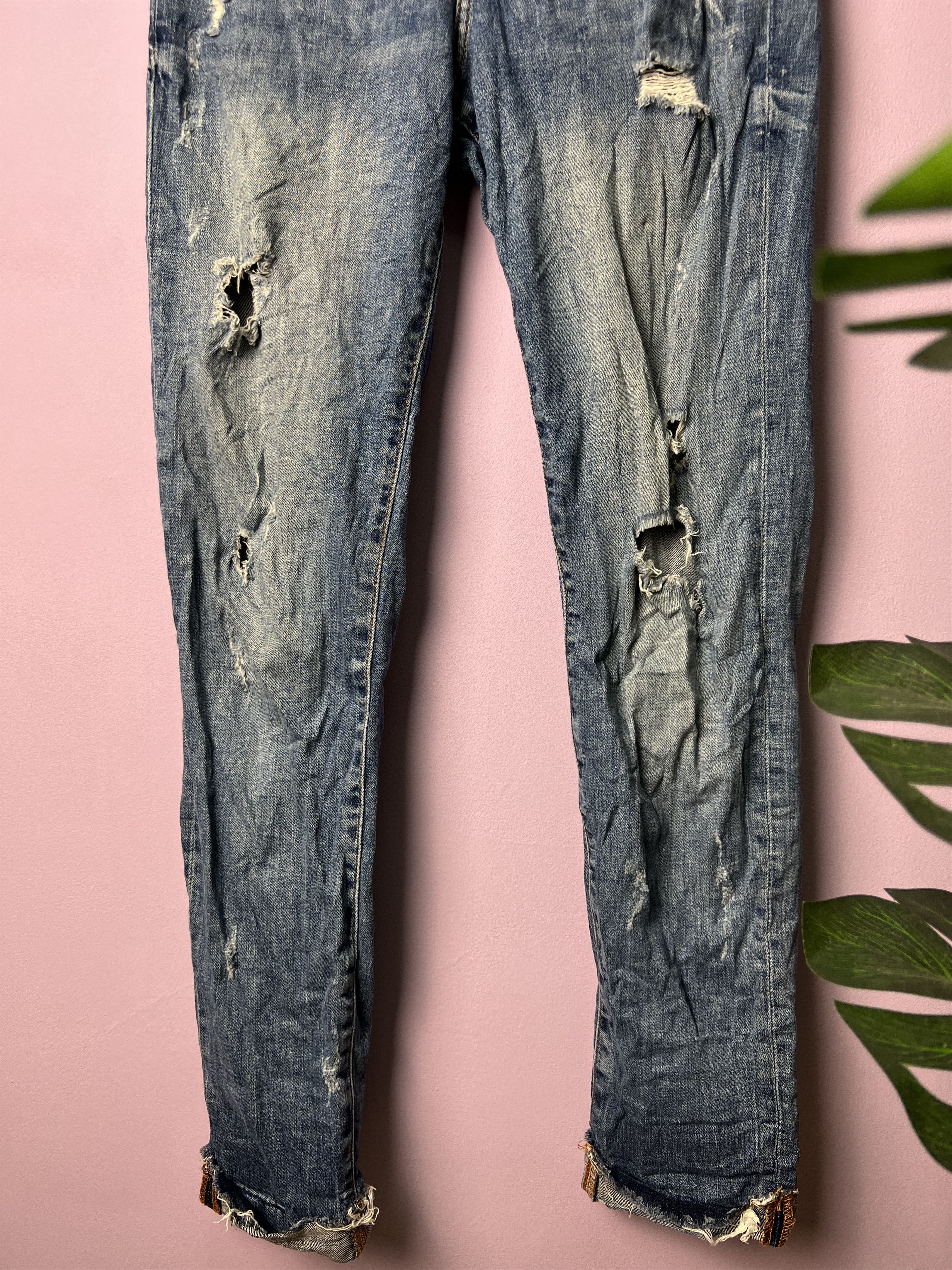 Bershka 🔥Vintage Stretchable Bershka Distressed Denim Size 27" / US 4 / IT 40 - 6 Thumbnail