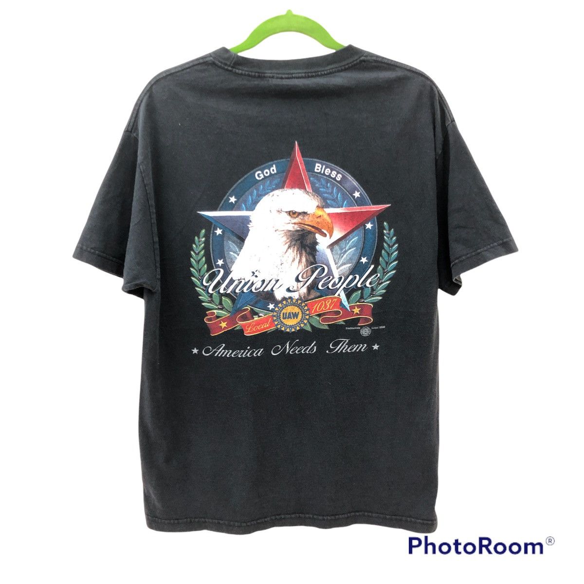 Vintage Vtg UAW UNION PEOPLE America Needs Them single pocket tees Size US L / EU 52-54 / 3 - 1 Thumbnail