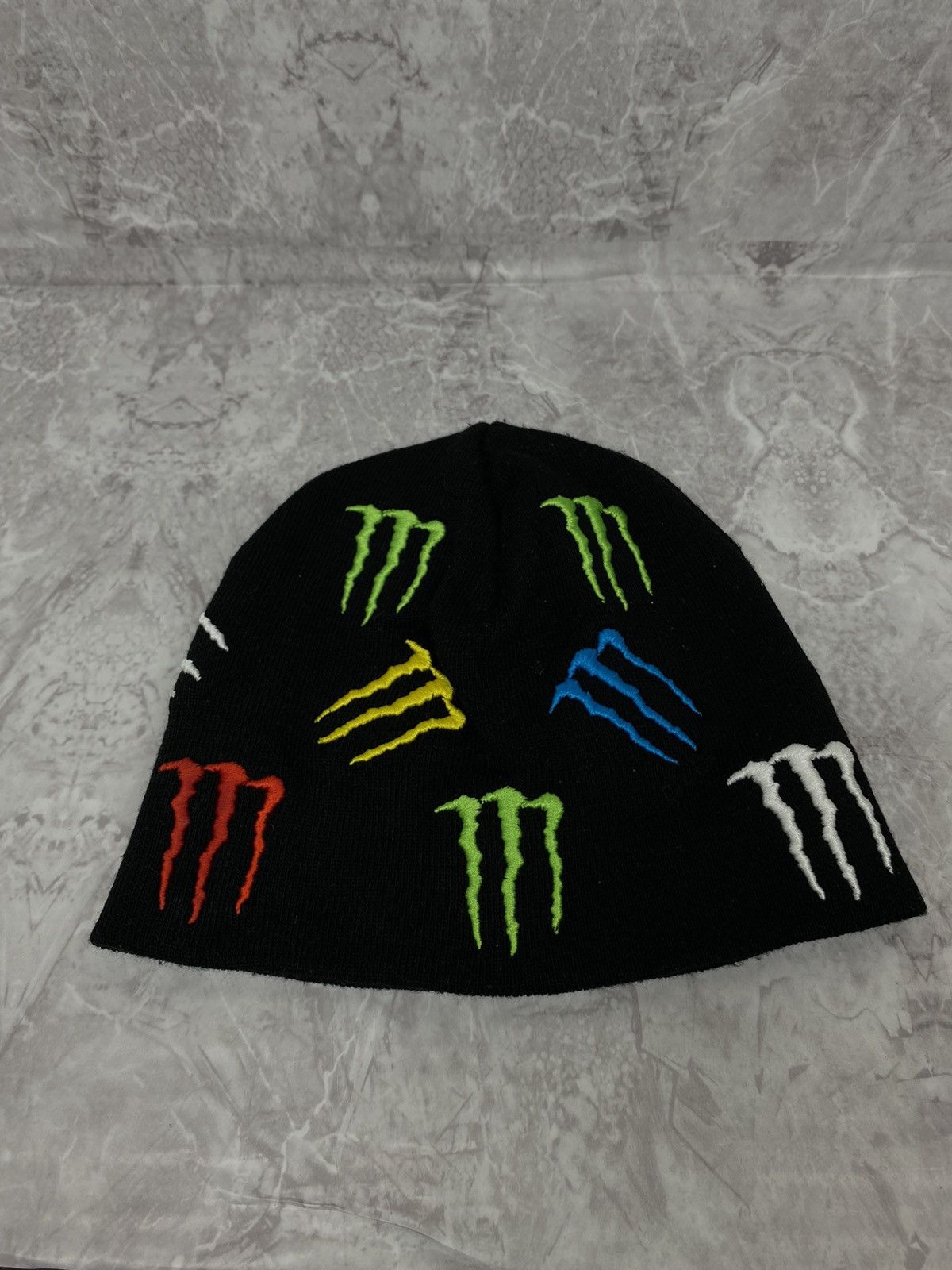 Hype Rare Vintage Monster energy beanie multi logo hat vintage rare Grailed