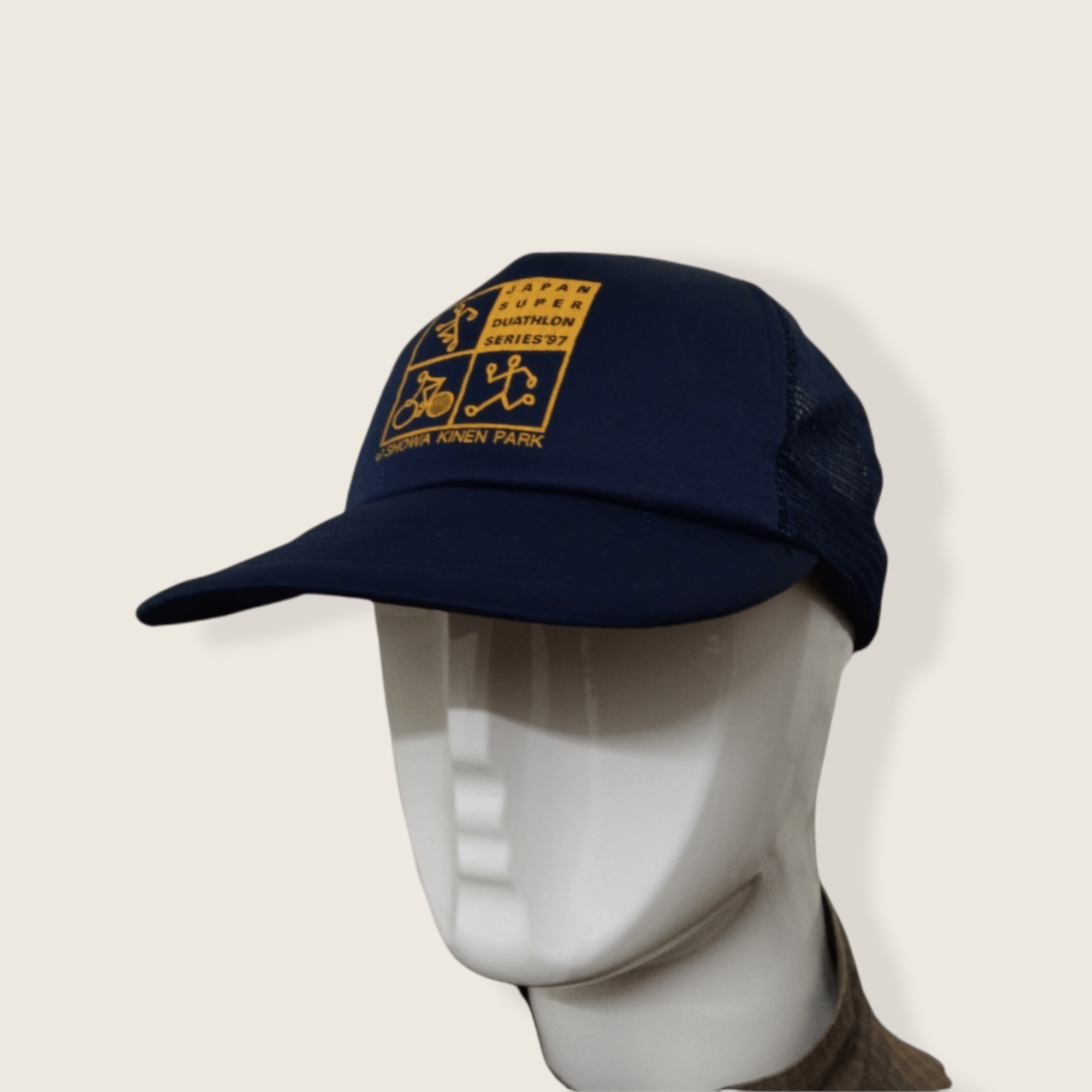 image of Edition Japan x Trucker Hat Vintage Japan Super Duathlon '97 Trucker Hat in Navy, Men's