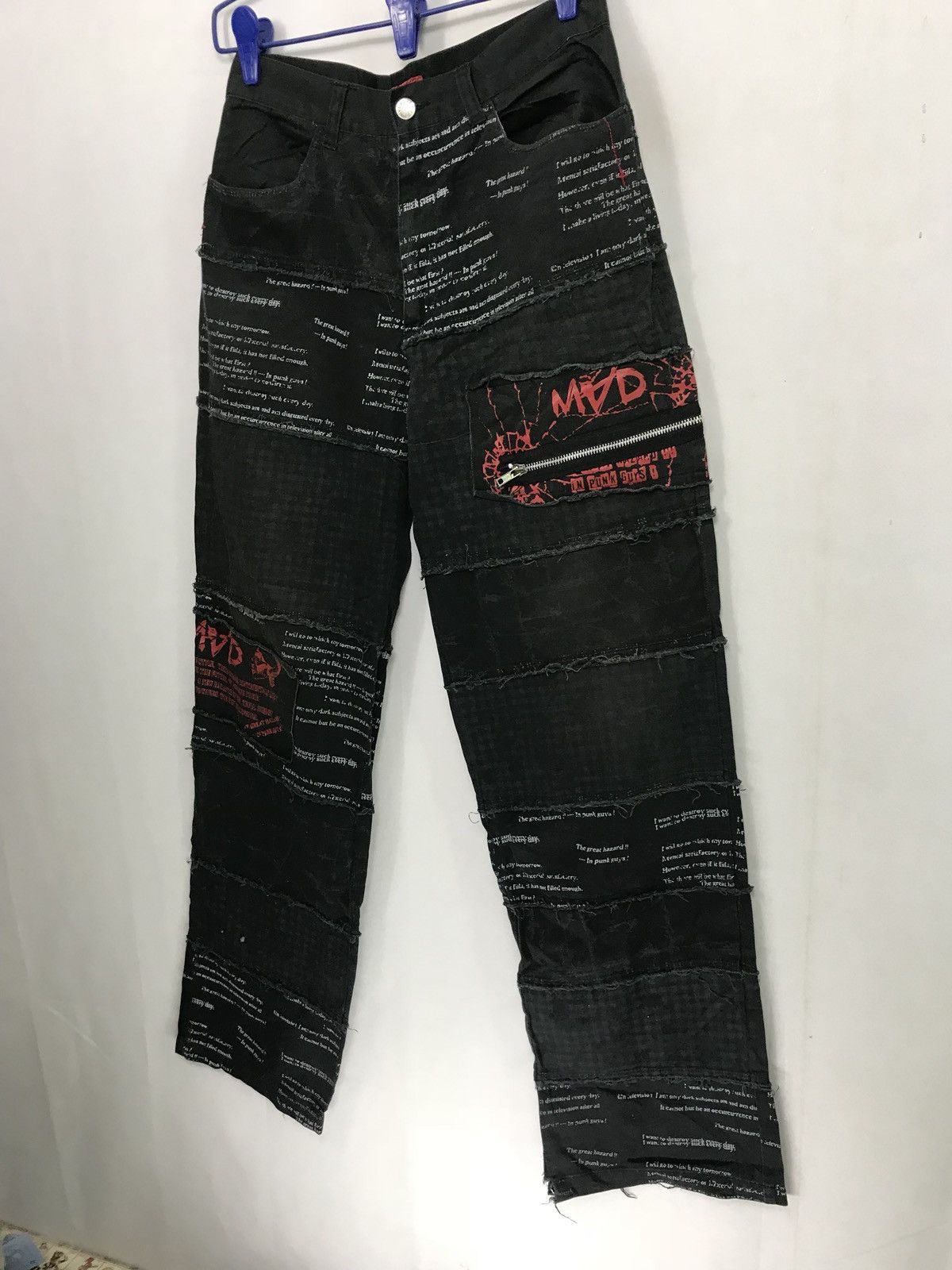 Japanese Brand 🔥FINAL DROP🔥 Rare Mad Punk Pacthwork Khakis Zipper Size US 30 / EU 46 - 4 Thumbnail