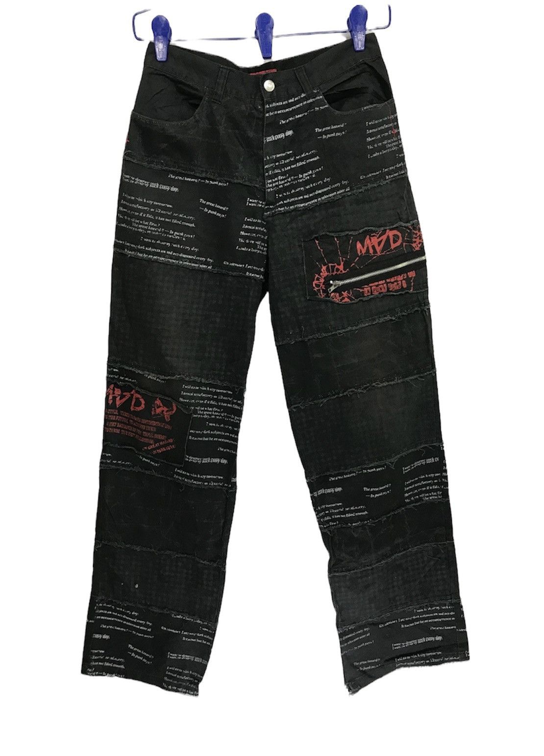 Japanese Brand 🔥FINAL DROP🔥 Rare Mad Punk Pacthwork Khakis Zipper Size US 30 / EU 46 - 1 Thumbnail