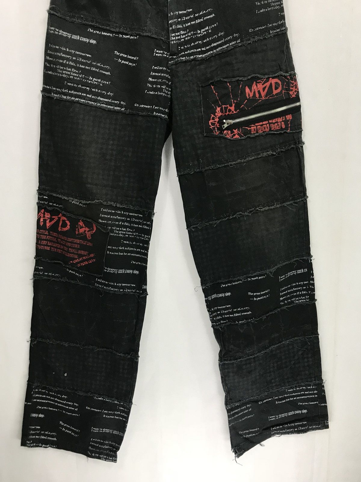 Japanese Brand 🔥FINAL DROP🔥 Rare Mad Punk Pacthwork Khakis Zipper Size US 30 / EU 46 - 6 Thumbnail