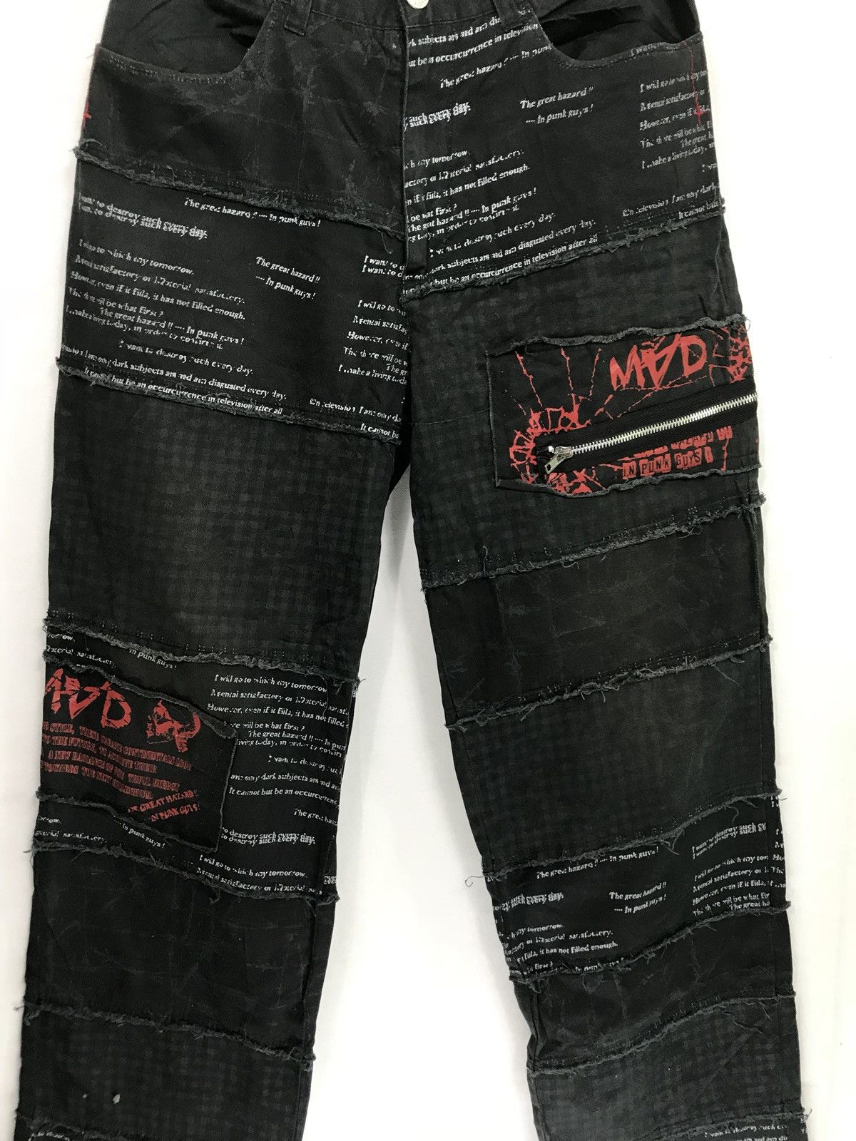 Japanese Brand 🔥FINAL DROP🔥 Rare Mad Punk Pacthwork Khakis Zipper Size US 30 / EU 46 - 7 Thumbnail