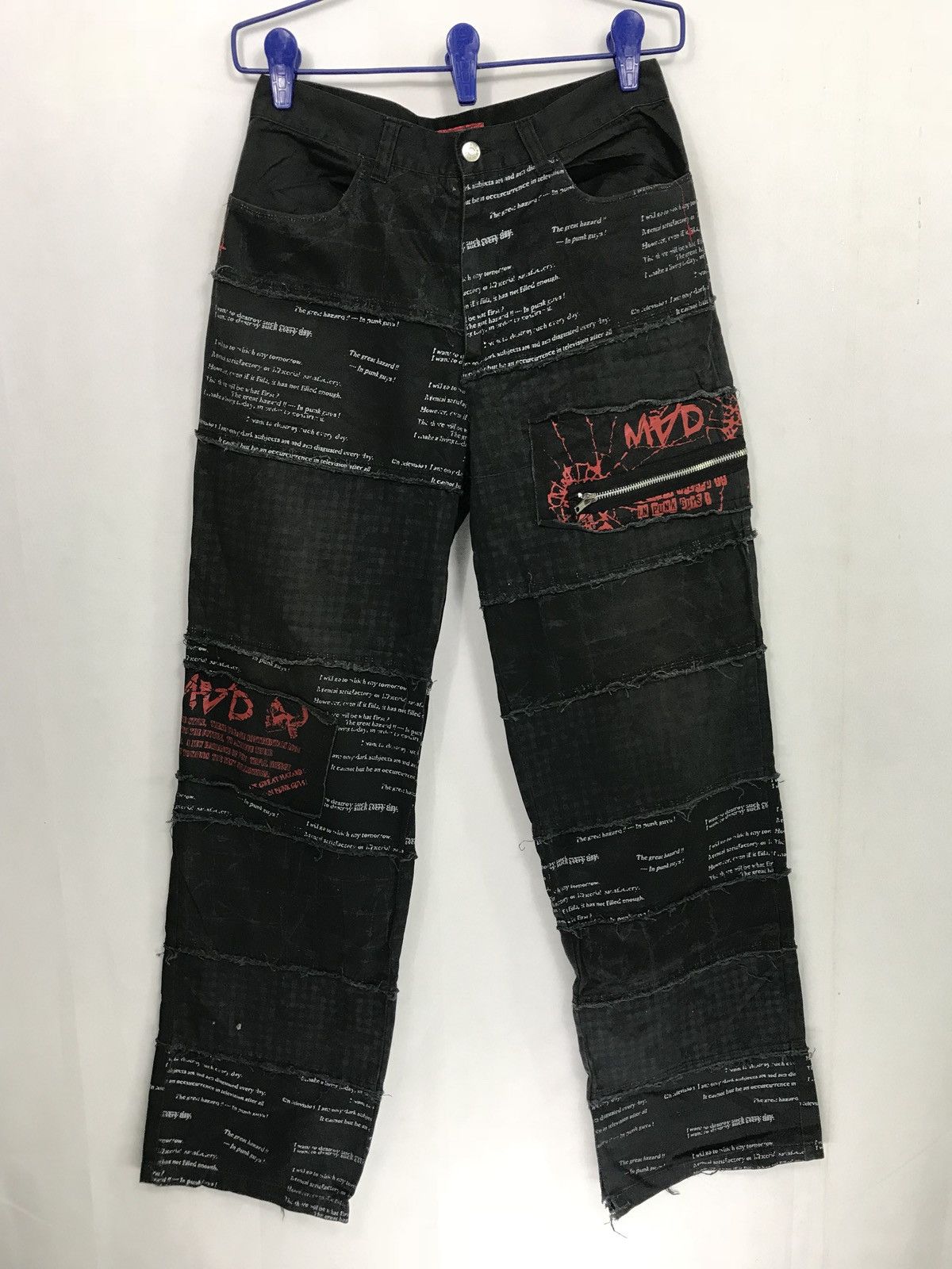 Japanese Brand 🔥FINAL DROP🔥 Rare Mad Punk Pacthwork Khakis Zipper Size US 30 / EU 46 - 2 Thumbnail