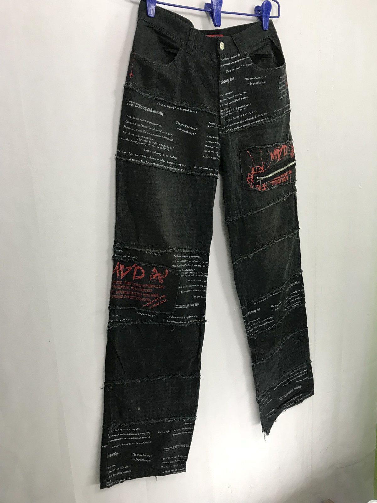 Japanese Brand 🔥FINAL DROP🔥 Rare Mad Punk Pacthwork Khakis Zipper Size US 30 / EU 46 - 3 Thumbnail