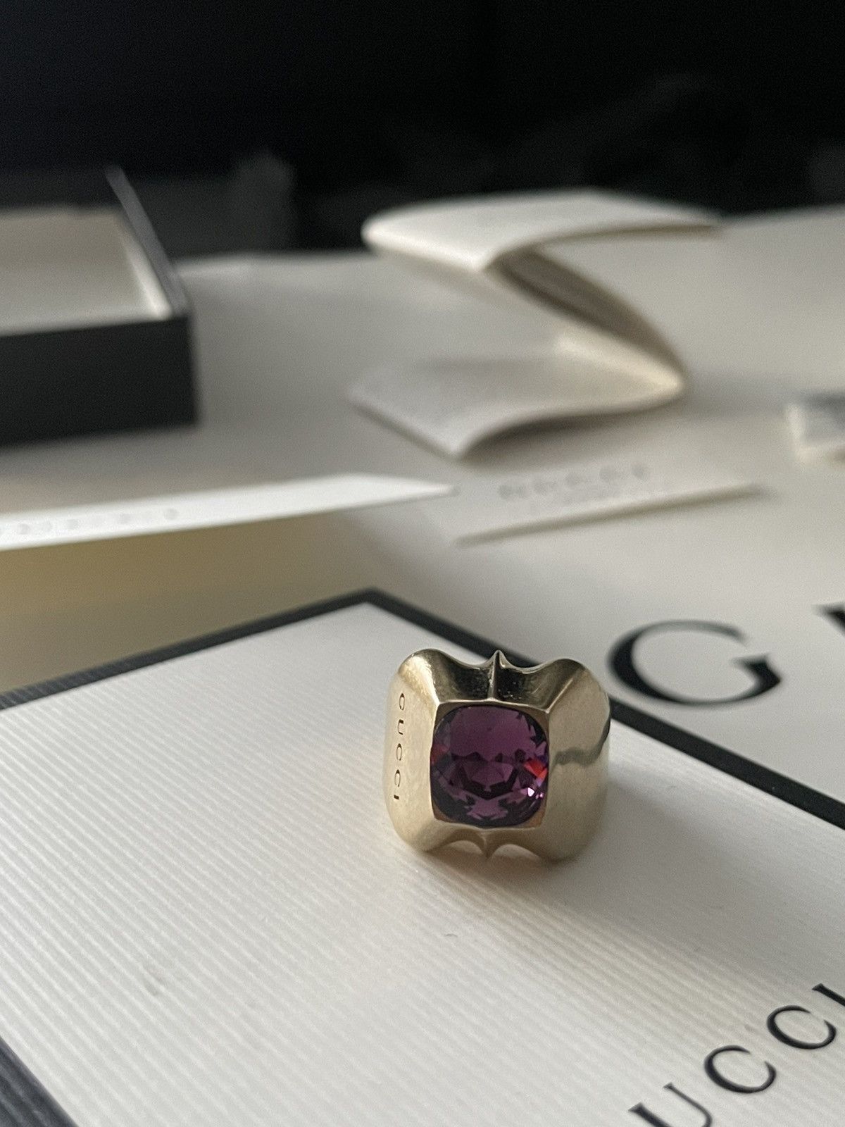 image of Gucci New Limited Edition Super Runway Precious Stone Rings, Women's