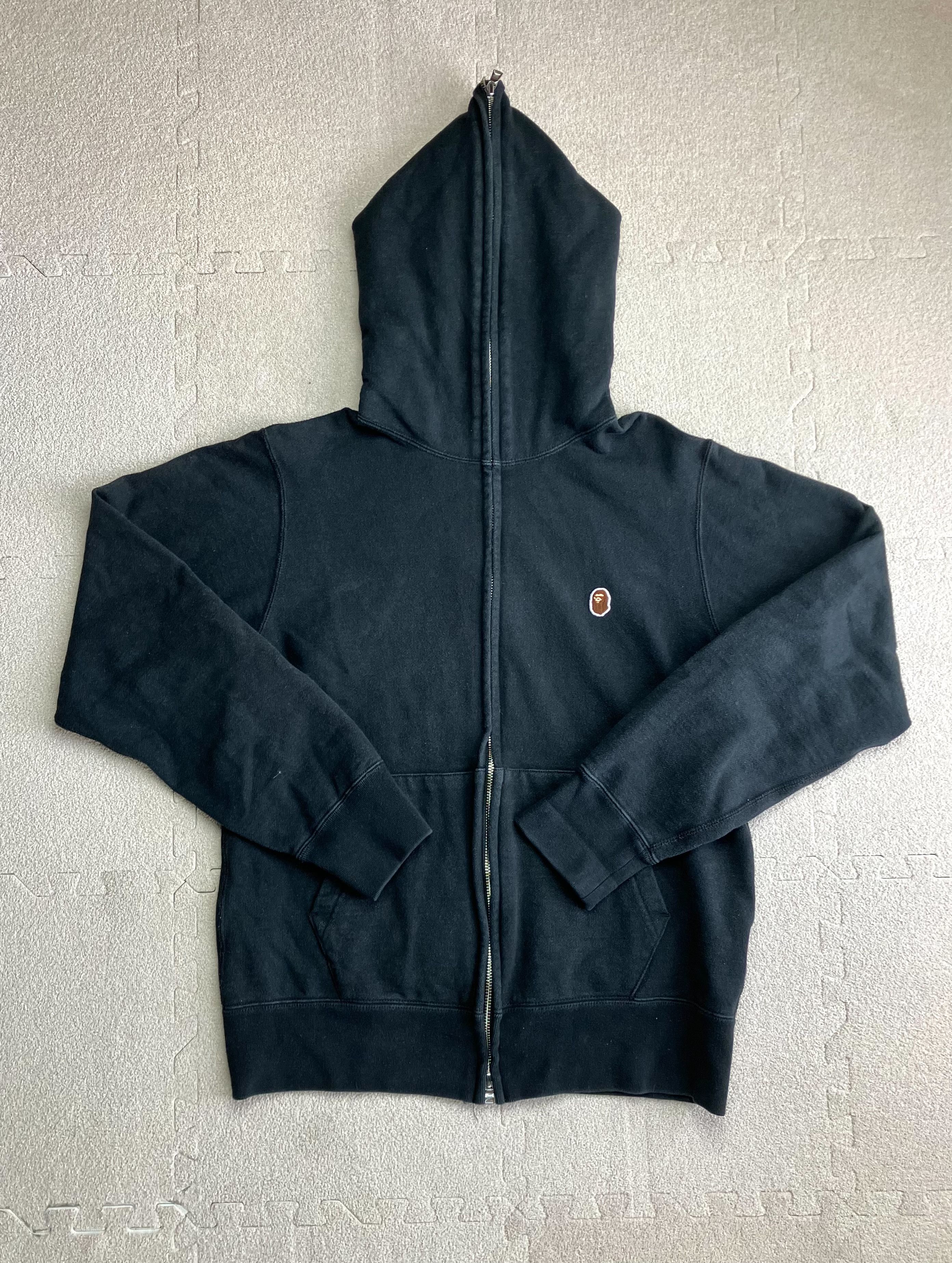 image of Bape Black One Point Full Zip Hoodie Size M From Japan, Men's