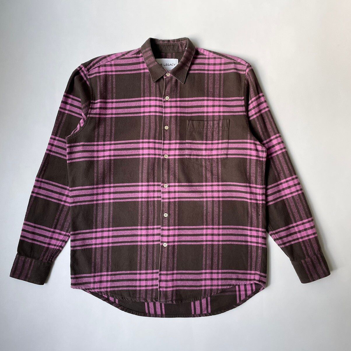 Pre-owned Our Legacy Brown/pink Check Flannel Shirt