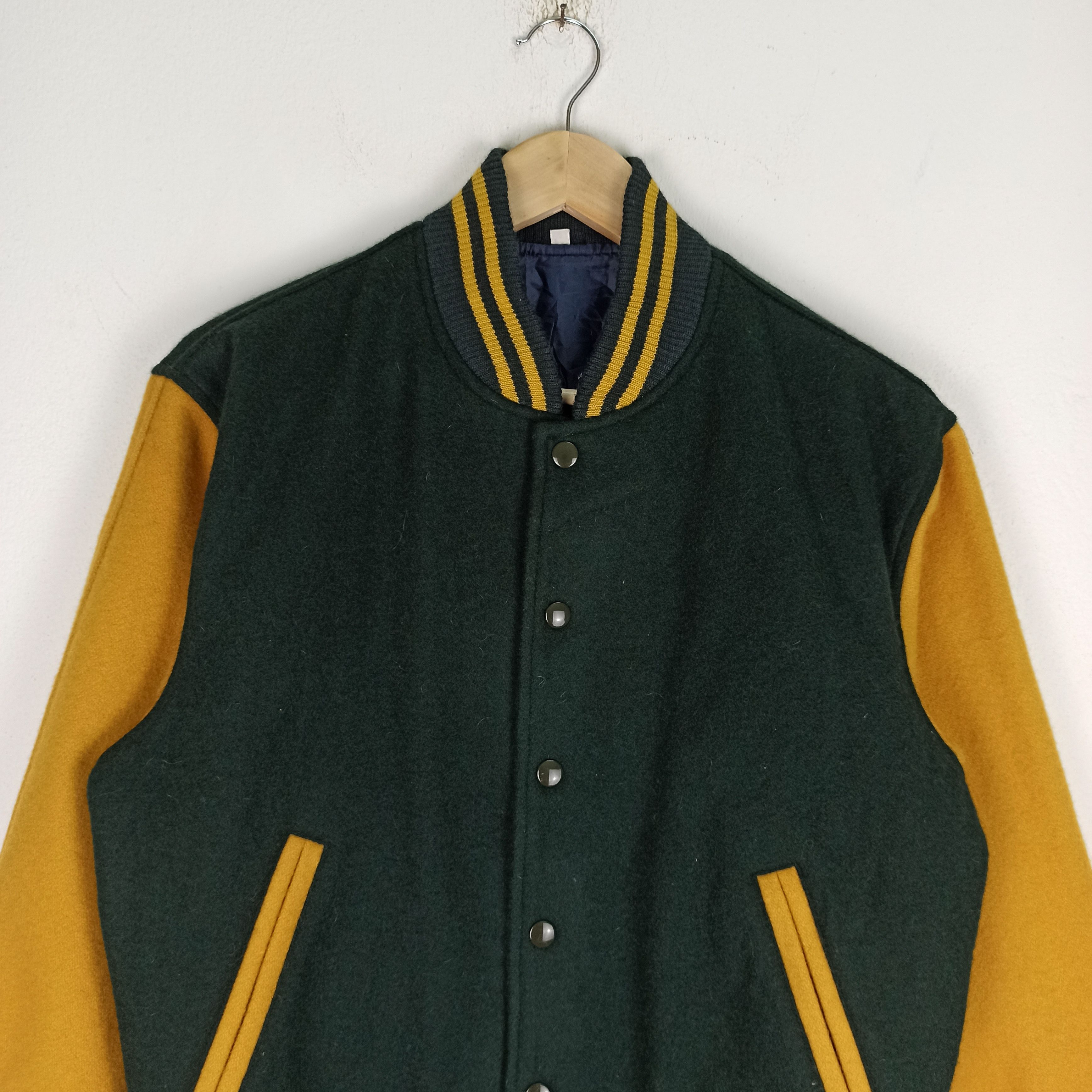 Vintage 🔥Rare🔥 Varsity Jacket Plain Made in Japan nice colour Size US M / EU 48-50 / 2 - 2 Thumbnail
