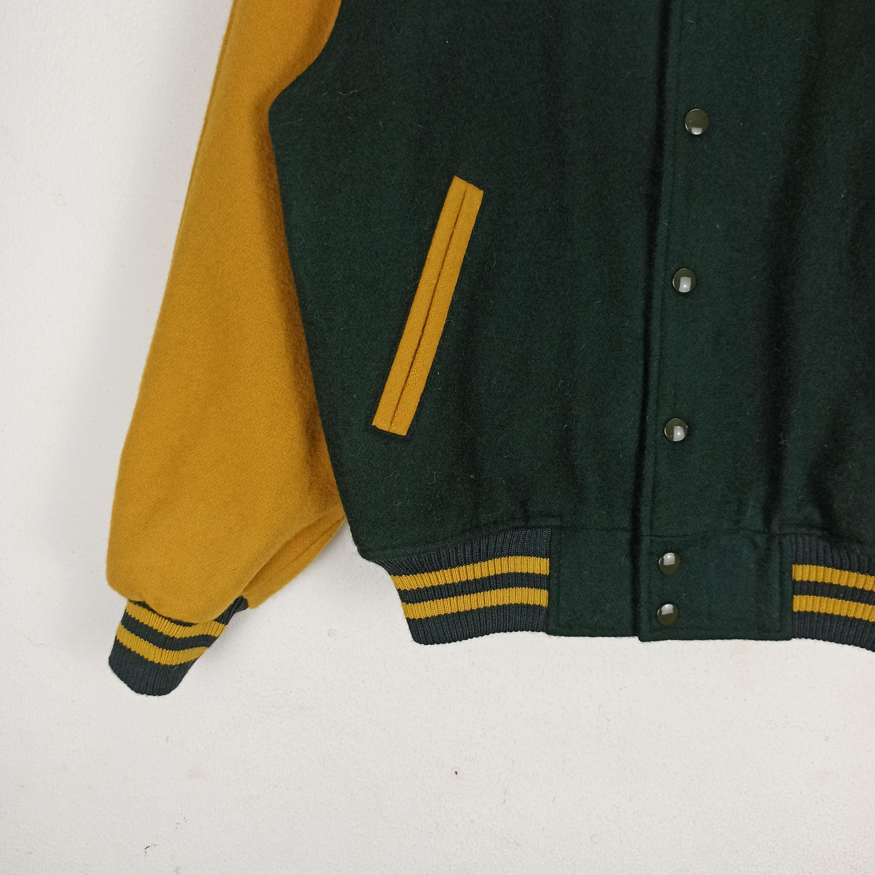 Vintage 🔥Rare🔥 Varsity Jacket Plain Made in Japan nice colour Size US M / EU 48-50 / 2 - 3 Thumbnail