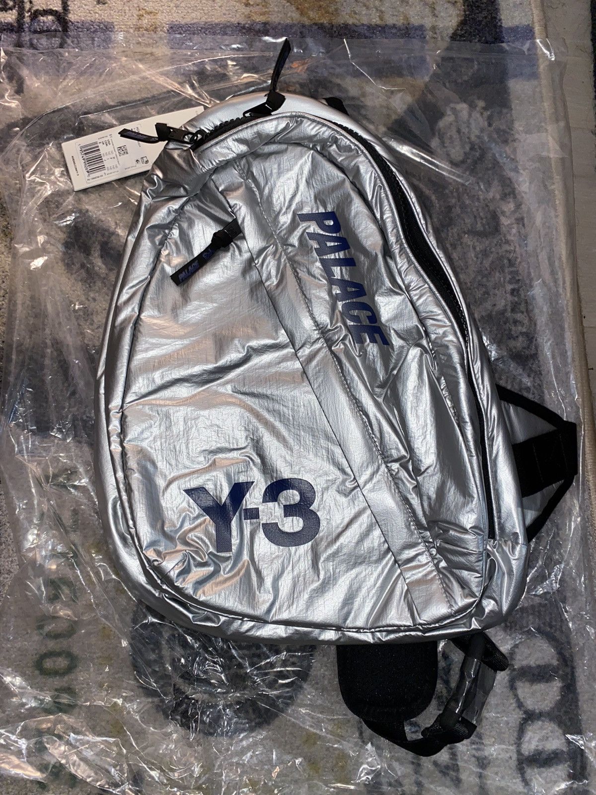 image of Adidas x Palace Y-3 Palace X-Body Bag in Silver, Men's