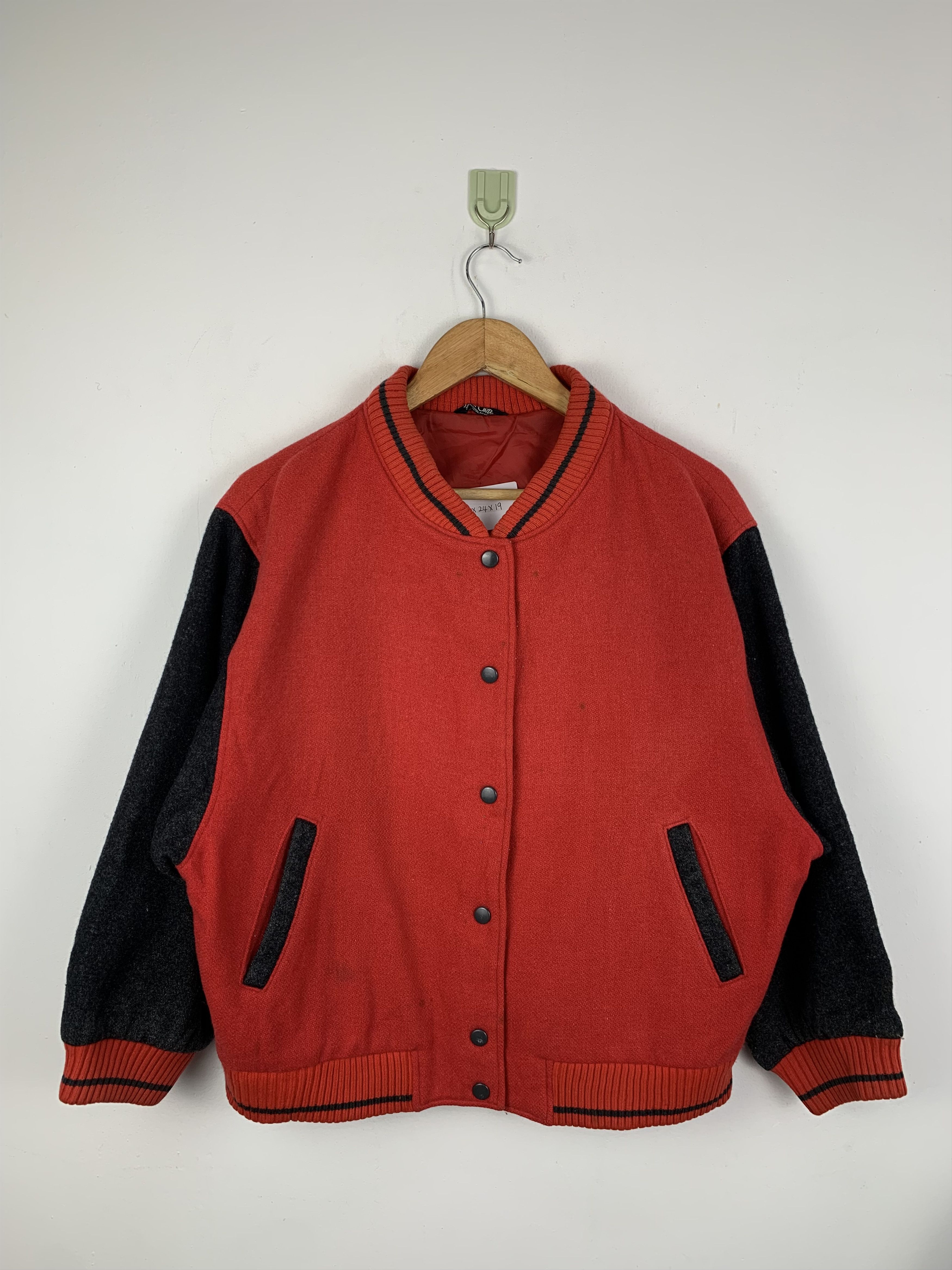 Japanese Brand × Vintage Vintage 60s Japanese Wool Varsity Jacket Red Size US M / EU 48-50 / 2 - 2 Thumbnail