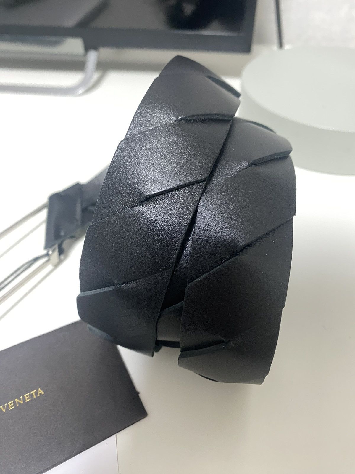 Bottega Veneta Black Cinture Intrecciato Leather Belt Size 34 - 6 Thumbnail
