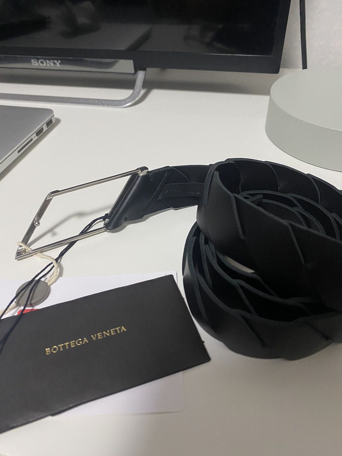 Bottega Veneta Black Cinture Intrecciato Leather Belt Size 34 - 5 Thumbnail