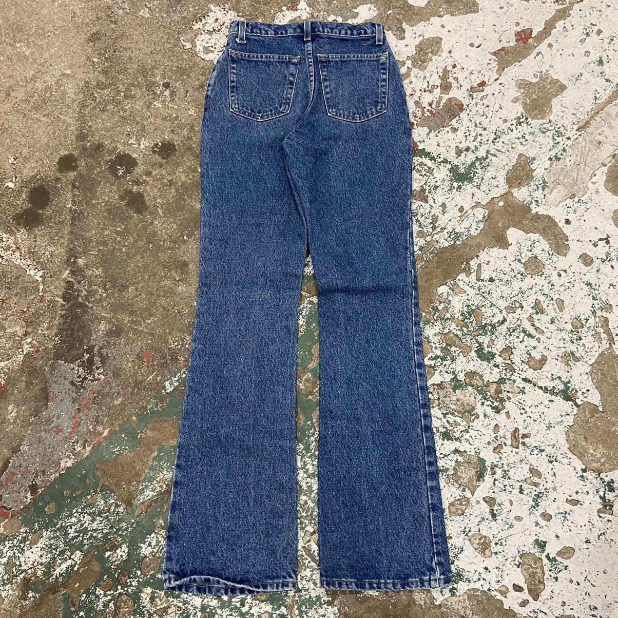 Jean × Vintage Vintage Low Rise Flare Blue Denim Jeans Size 24" / US 00 / IT 34 - 5 Thumbnail