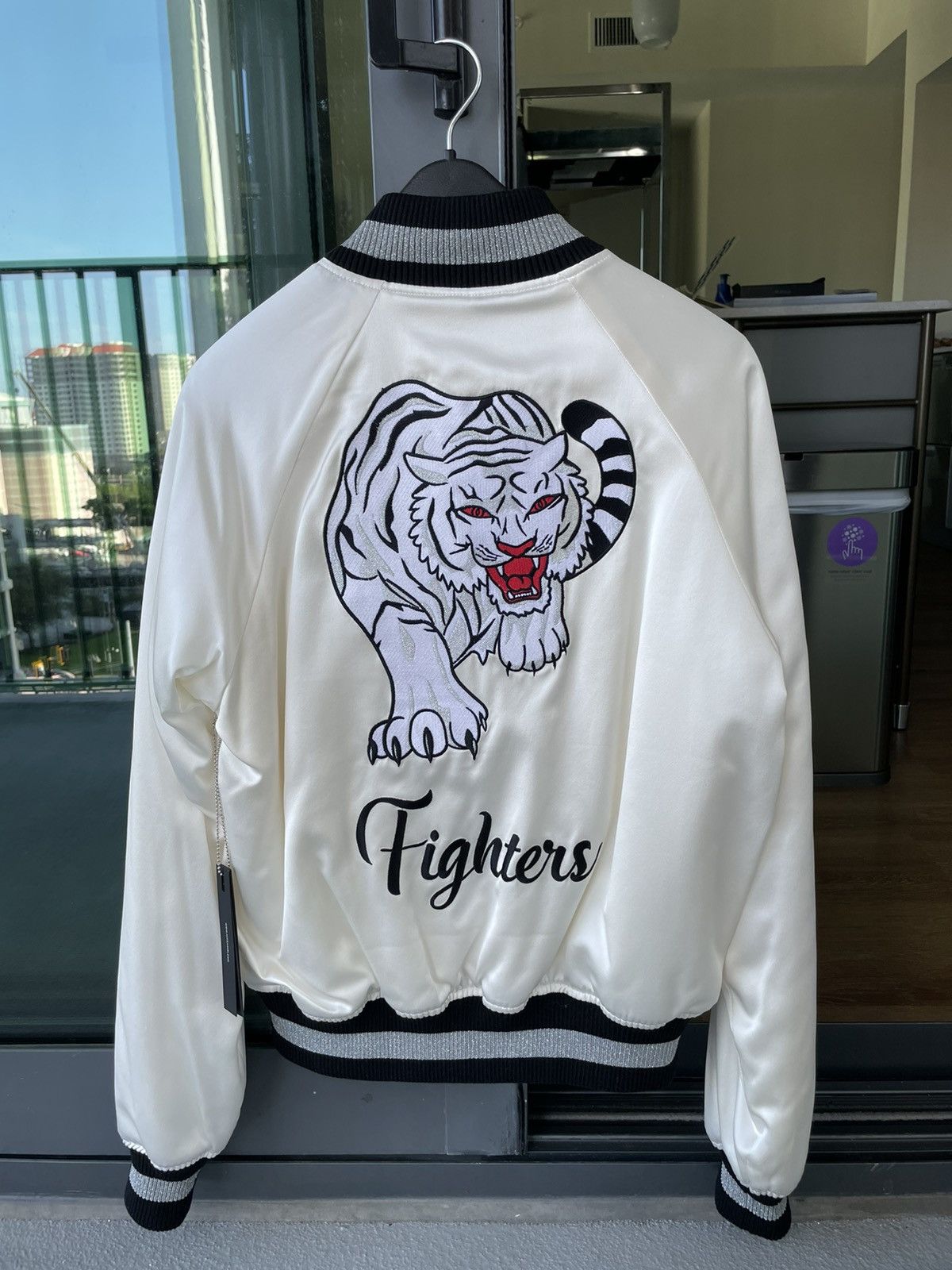 Amiri Silk Satin Embroidered Fighters Bomber Jacket Size US M / EU 48-50 / 2 - 2 Thumbnail