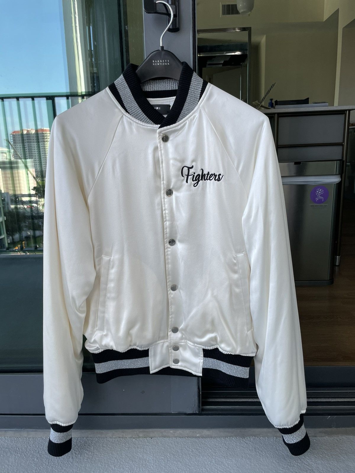 Amiri Silk Satin Embroidered Fighters Bomber Jacket Size US M / EU 48-50 / 2 - 1 Thumbnail